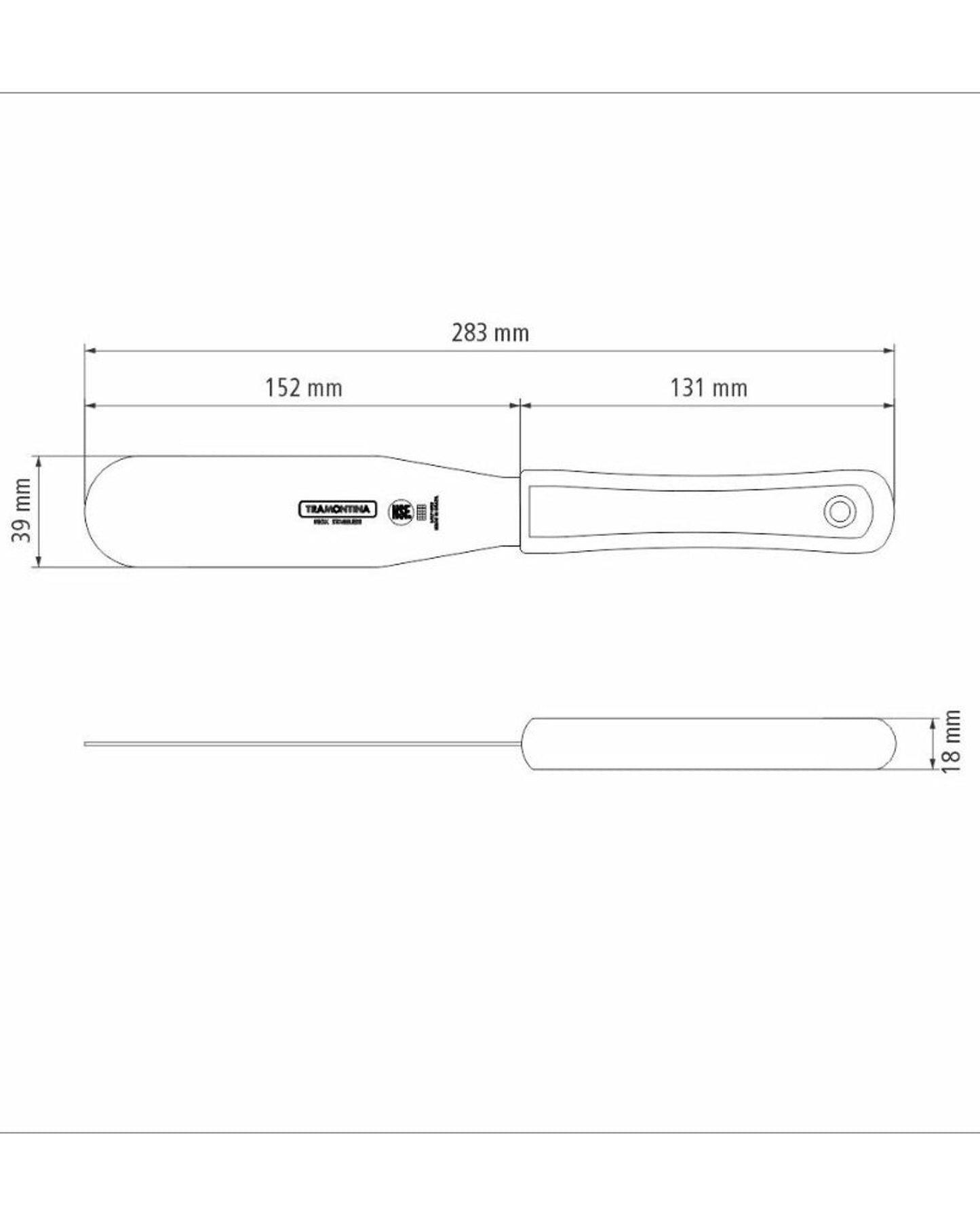 Tramontina Professional Offset Spatula with Stainless-Steel Blade and White Polypropylene Handle 6"