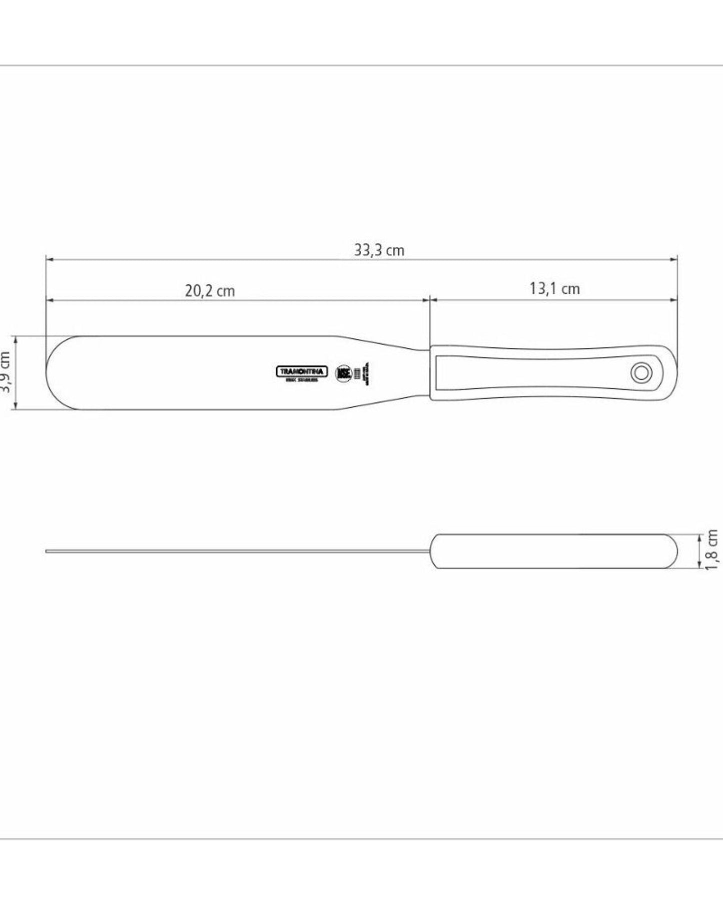 Tramontina Professional Offset Spatula with Stainless-Steel Blade and White Polypropylene Handle 8"