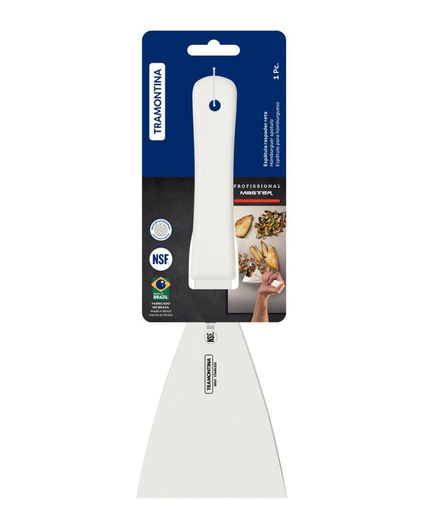 Tramontina Professional Bench Scraper with Stainless-Steel Blade and White Polypropylene Handle 5x4"