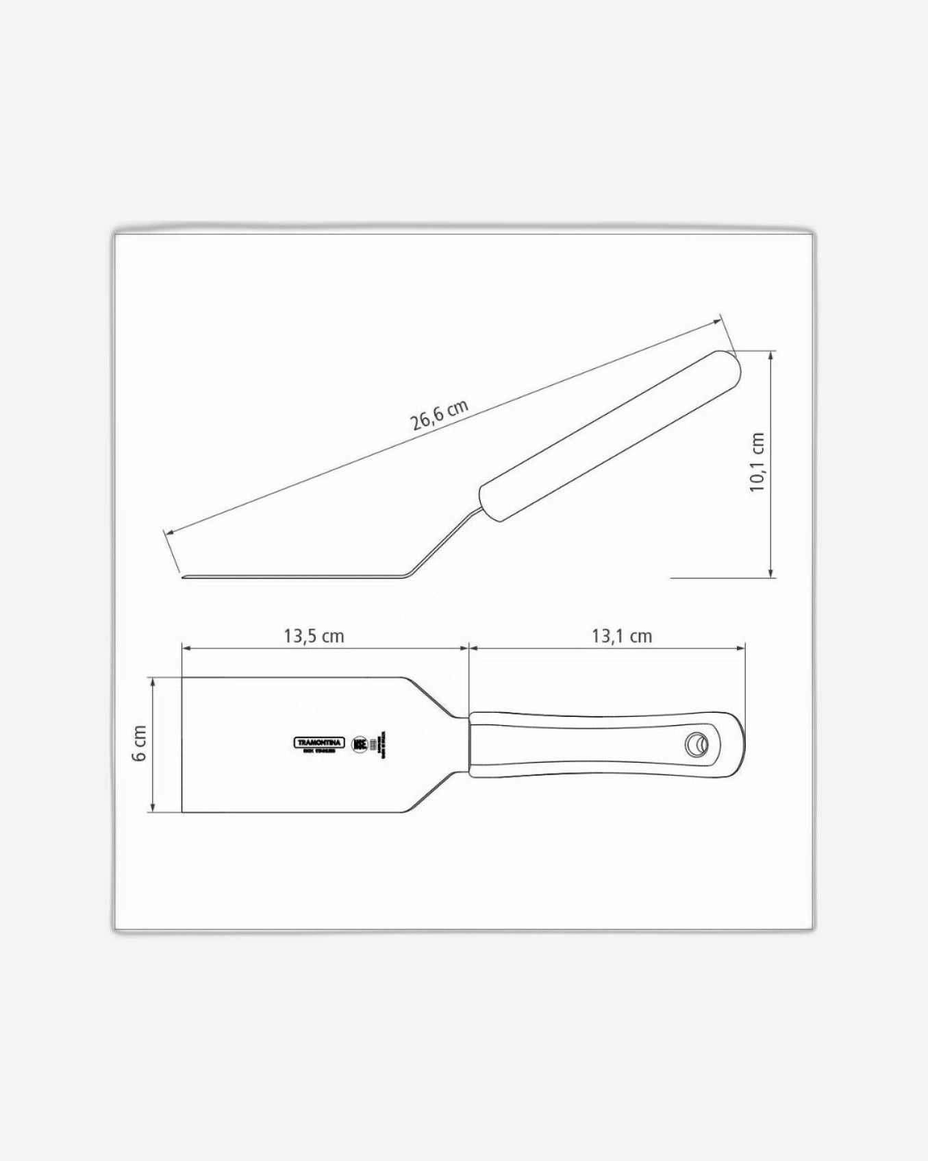 Tramontina Professional Frying Spatula with Stainless-Steel Blade and White Polypropylene Handle 5x2.1/2"
