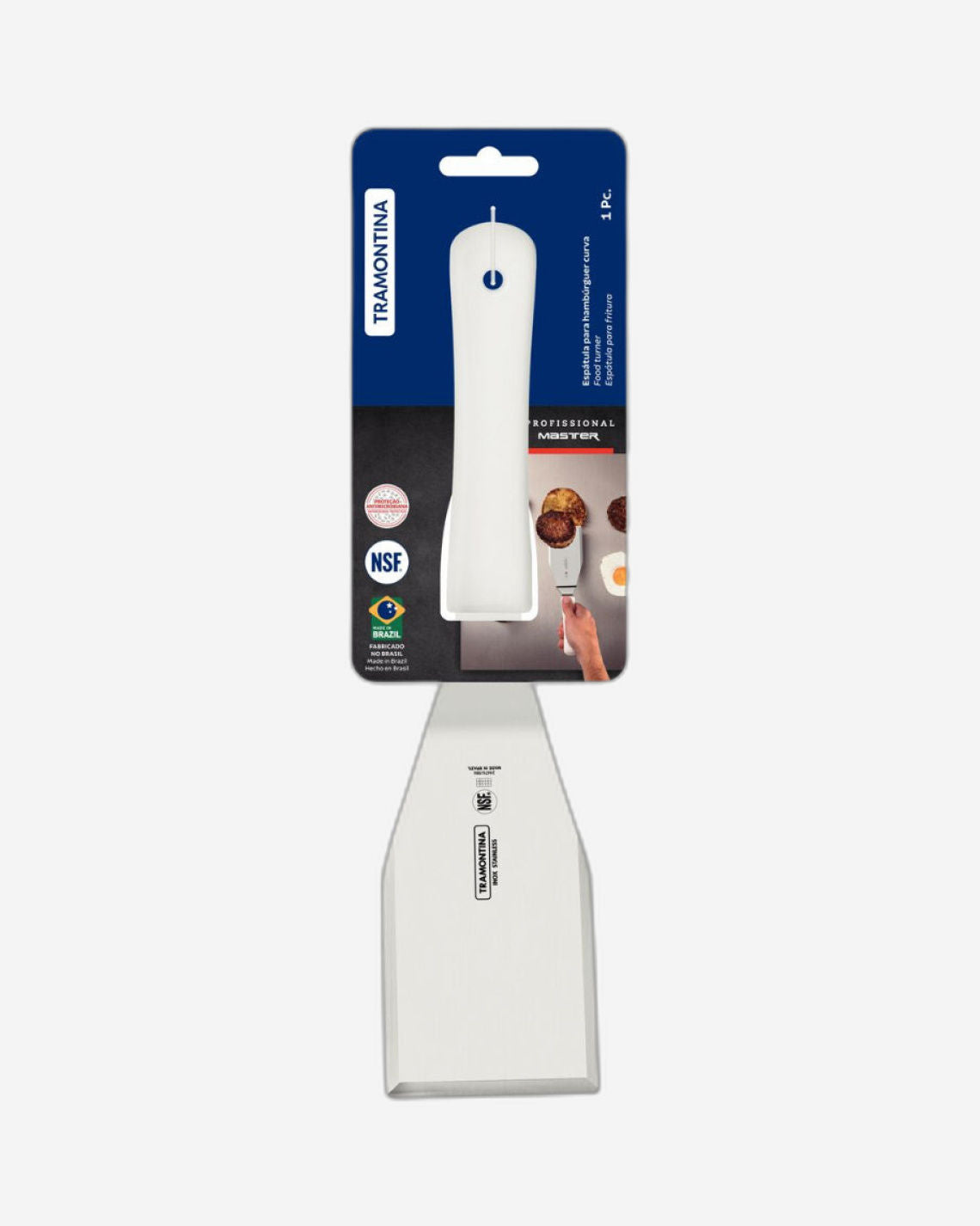 Tramontina Professional Hamburger Spatula with Stainless-Steel Blade and White Polypropylene Handle 6x3"