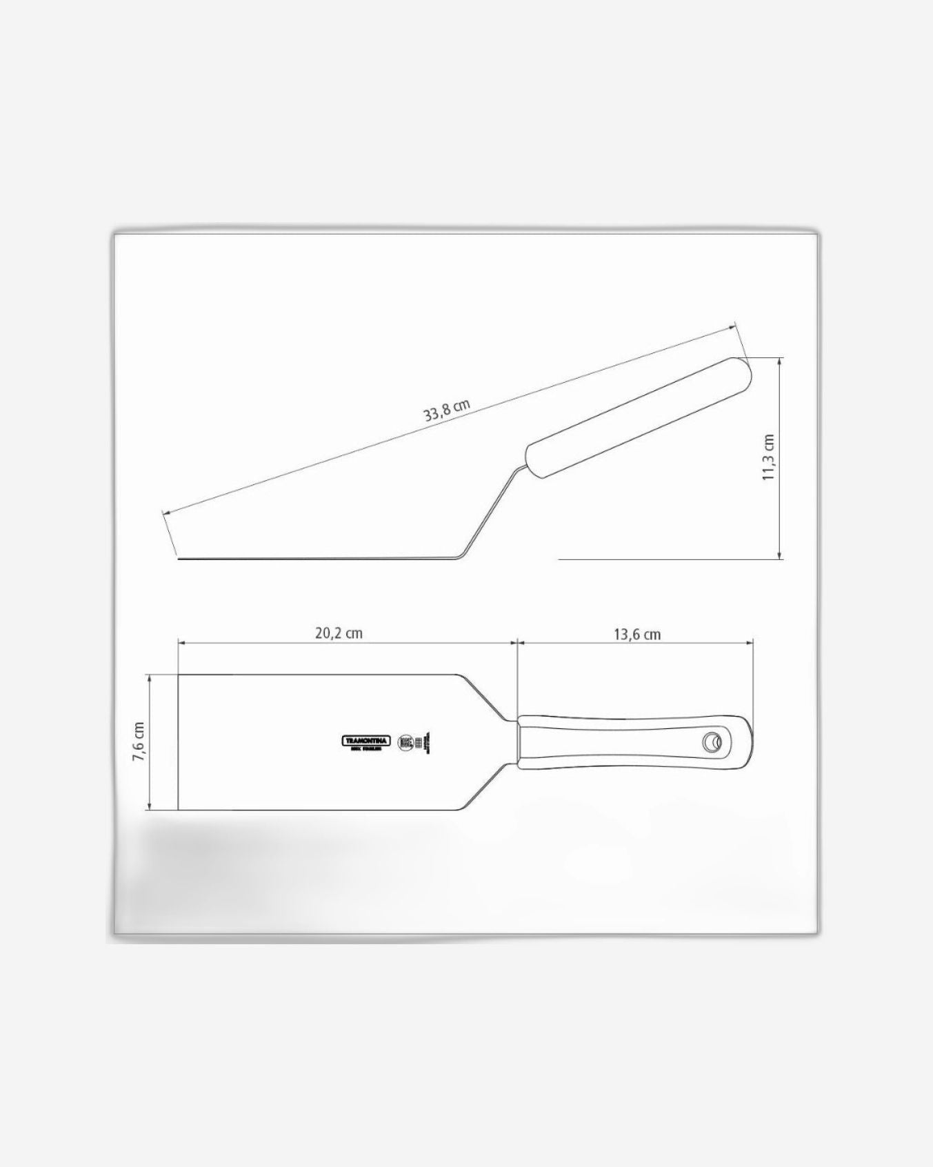 Tramontina Professional Hamburger Spatula with Stainless-Steel Blade and White Polypropylene Handle 8x3"