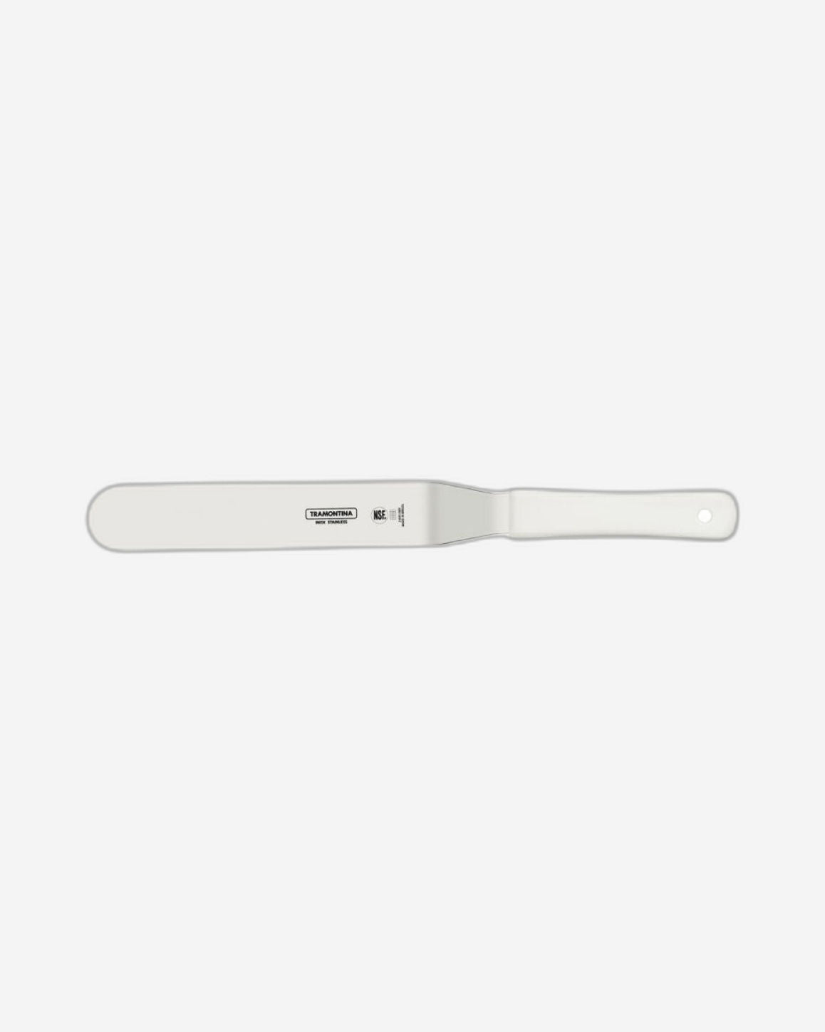 Tramontina Professional Offset Spatula with Stainless-Steel Blade and White Polypropylene Handle 10"