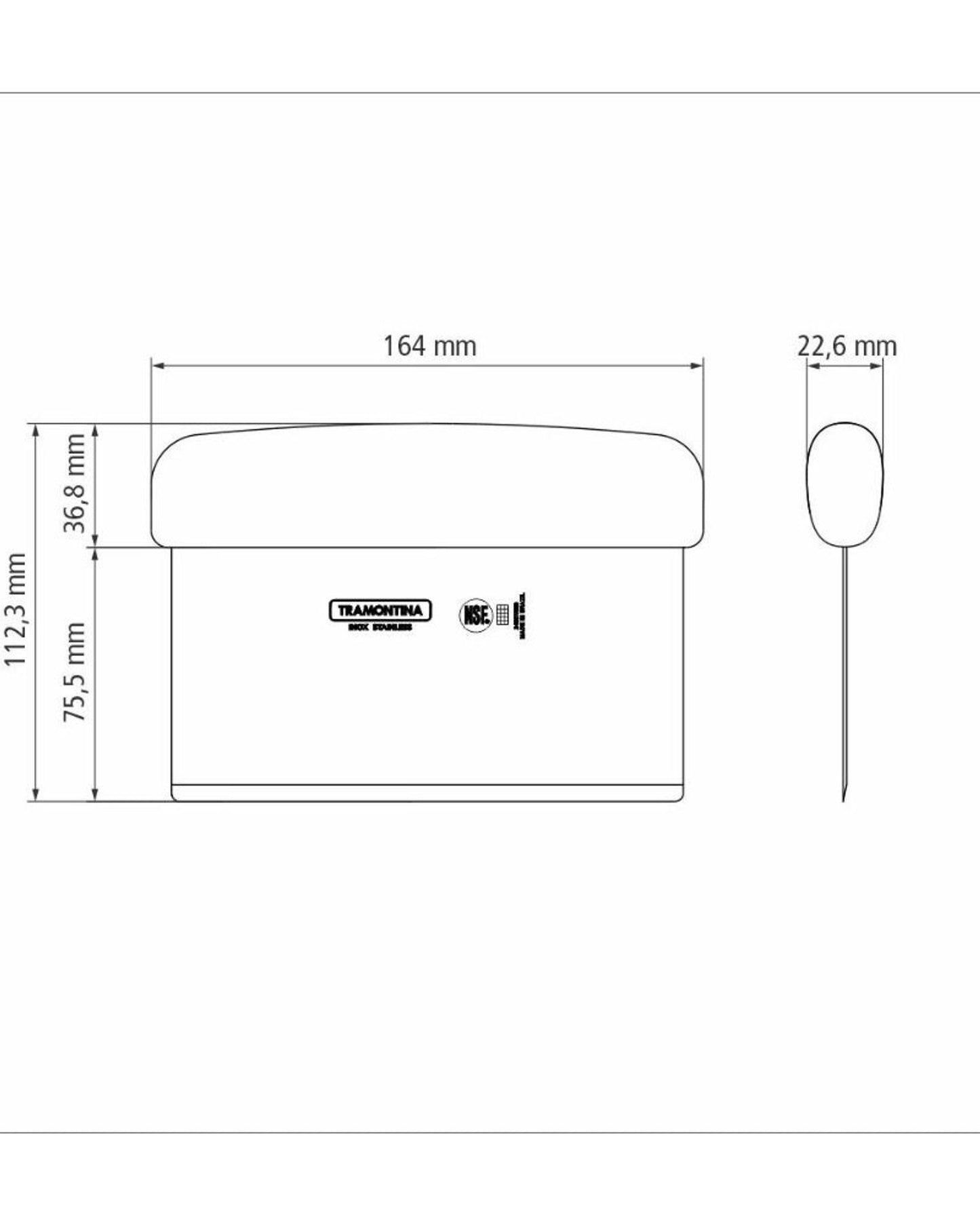 مكشطة ترامونتينا الاحترافية للطاولات بشفرة من الفولاذ المقاوم للصدأ ومقبض من البولي بروبيلين الأبيض
