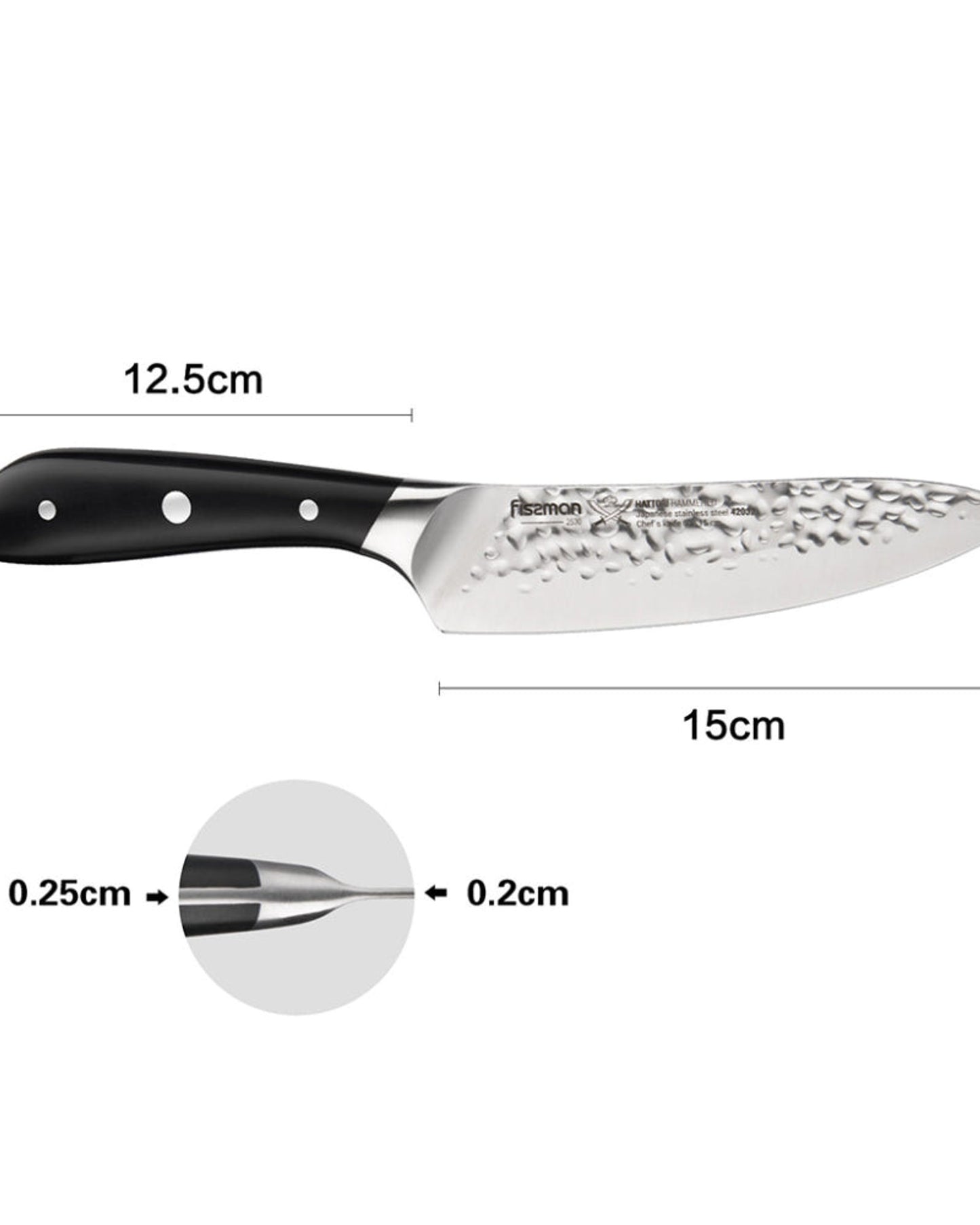 Fissman 6" Chef Knife Hattori Series Black/Silver 6inch