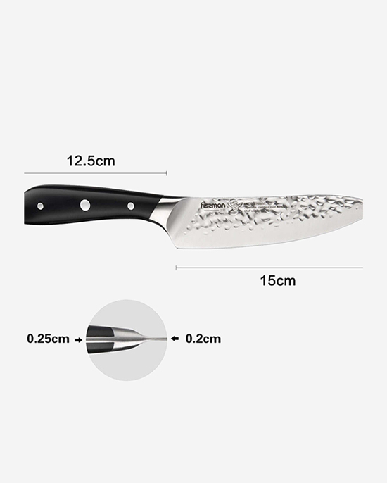 Fissman 6" Chef Knife Hattori Series Black/Silver 6inch