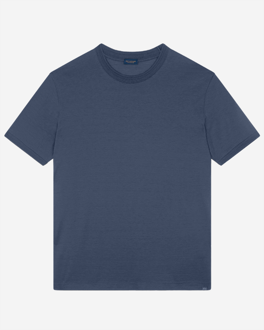 Paul & Shark Shark Tag Cottonand Silk T-Shirt - Royal Blue
