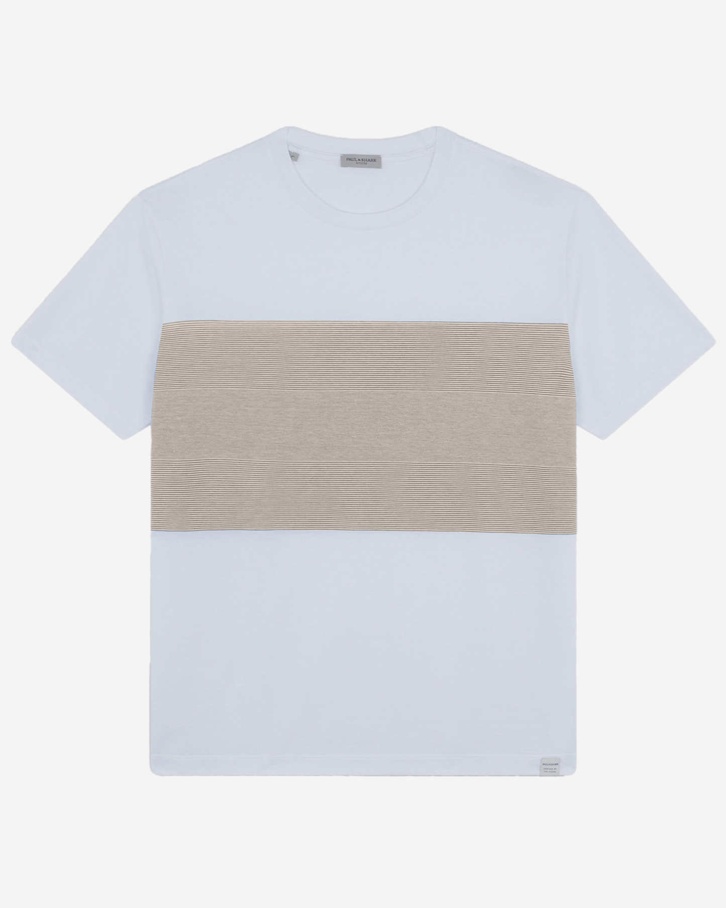 Paul & Shark Cotton T Shirt- White-Beige
