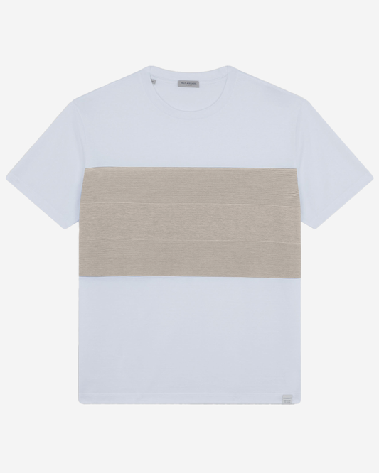 Paul & Shark Cotton T Shirt- White-Beige