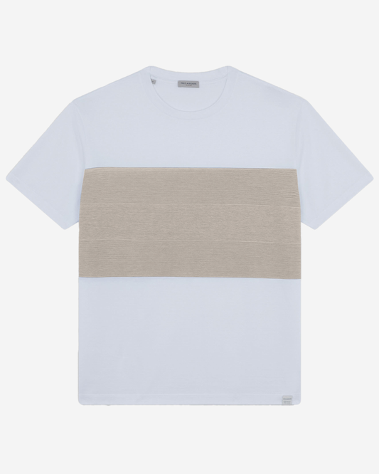 Paul & Shark Cotton T Shirt- White-Beige