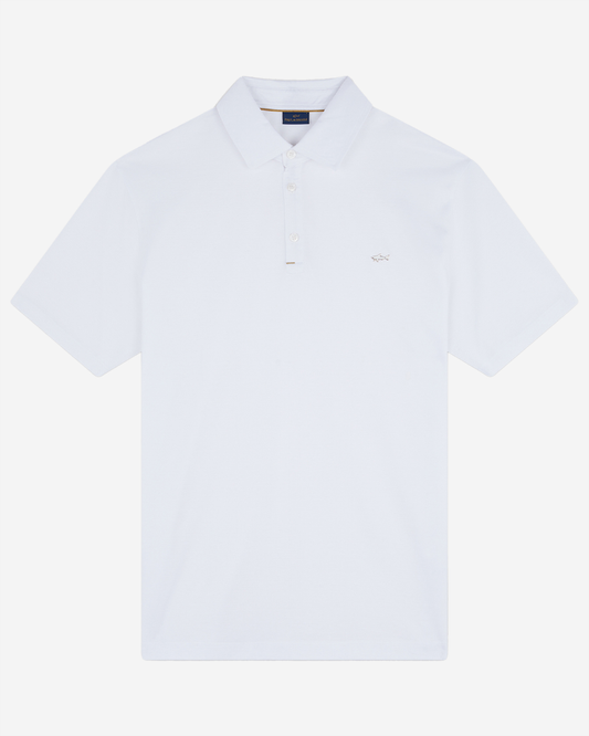 Paul & Shark Cotton Polo Shirt With Buttons - White/Gold