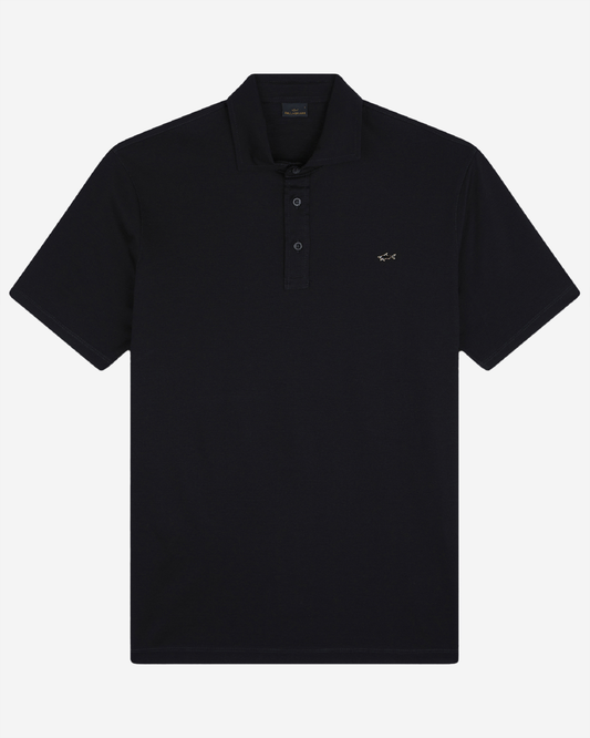Paul & Shark Cotton Polo Shirt With Buttons - Nero-Oro