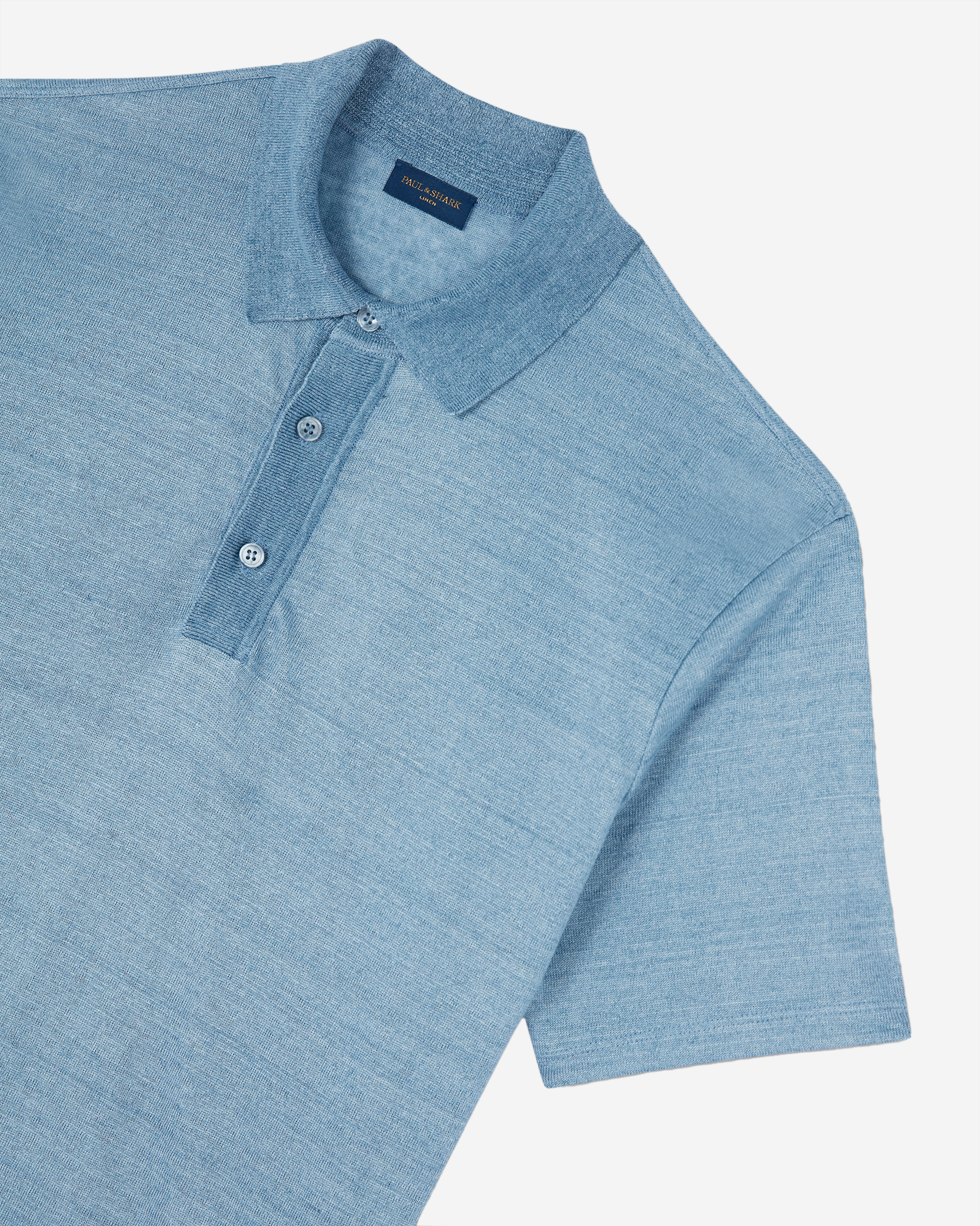 Paul & Shark Shark Tag Linen Jersey Polo Shirt