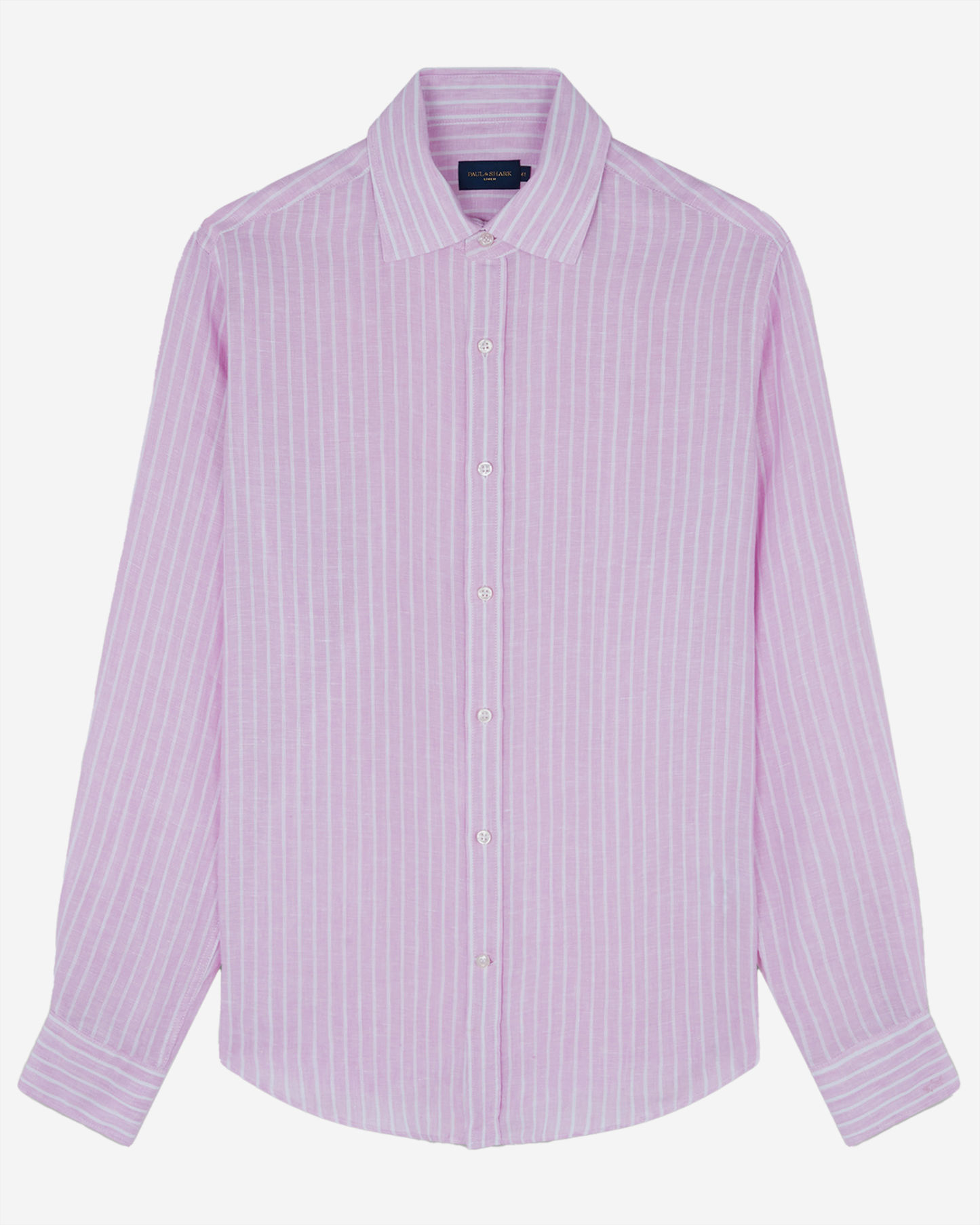 Paul & Shark Linen Shirt - White Stripes On Pink