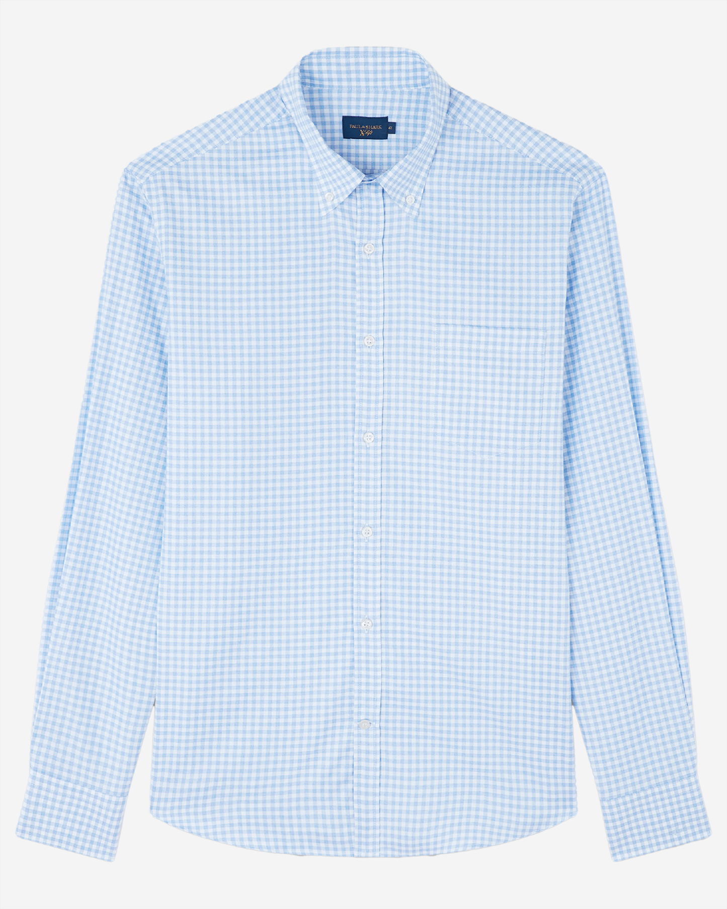 Paul & Shark Xsoft Cotton Shirt - Light Blue Checks On White