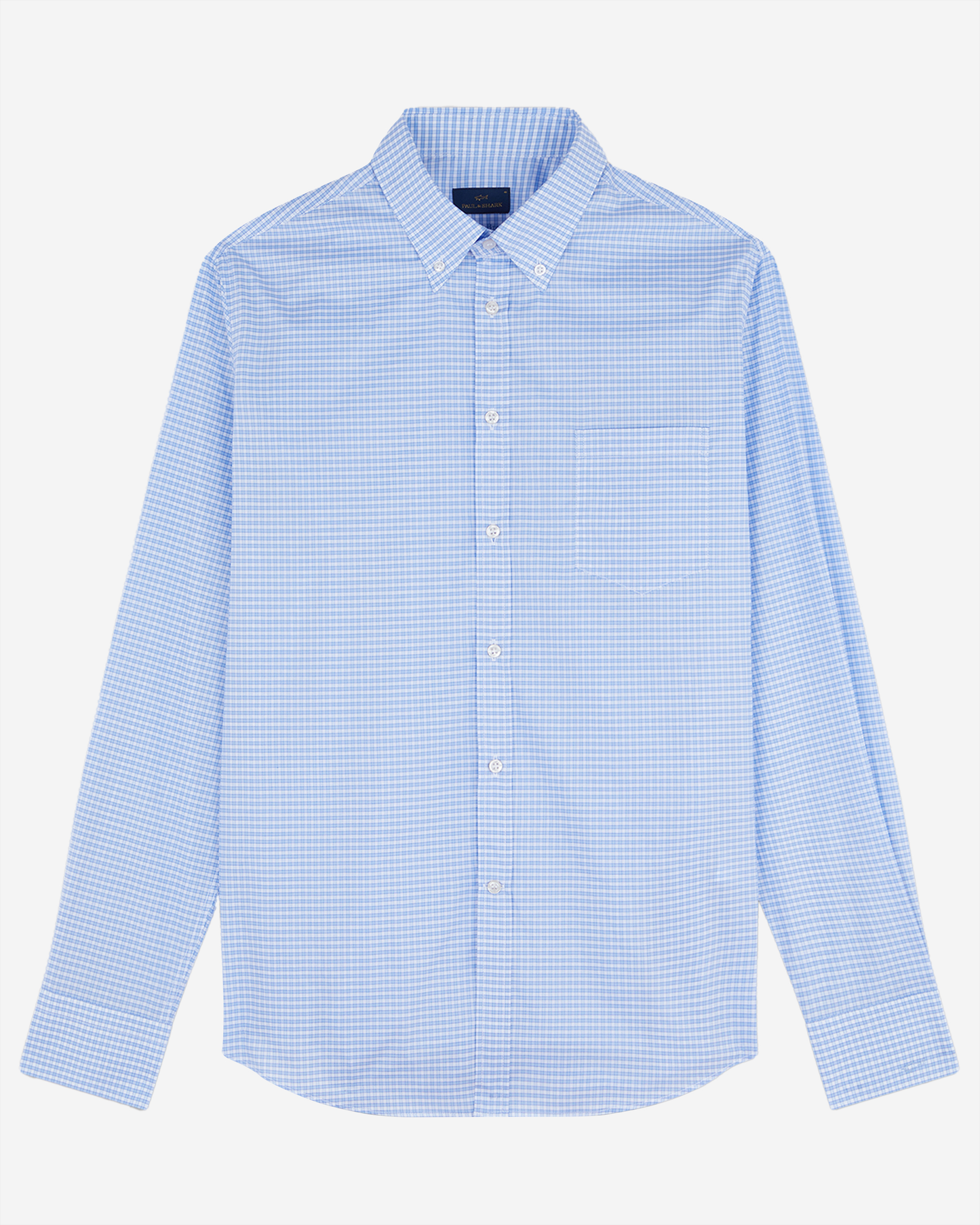 Paul & Shark Cotton Summer Breeze Shirt - Skyblue Checks On White