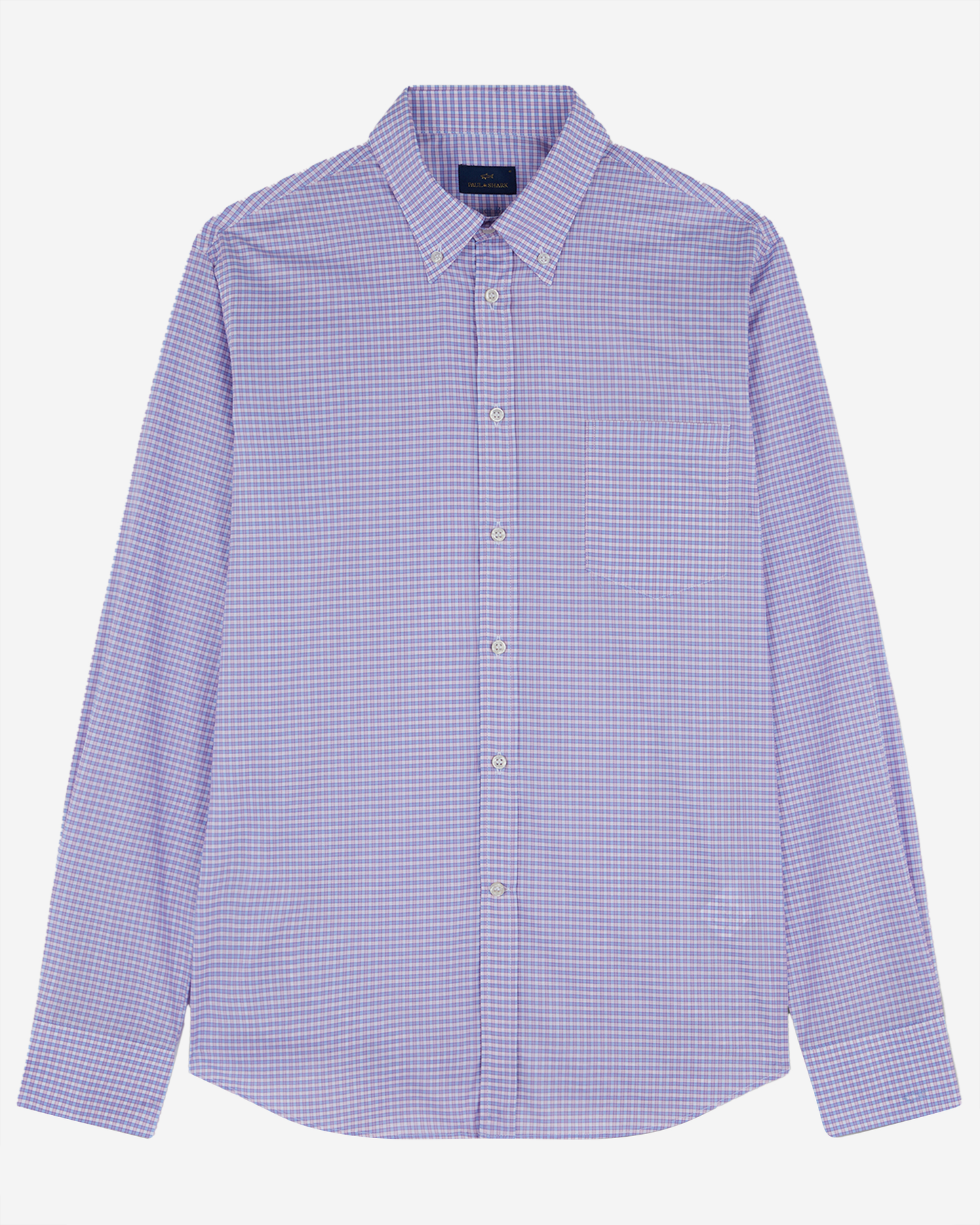 Paul & Shark Cotton Summer Breeze Shirt - Light Blue Pink Check In White