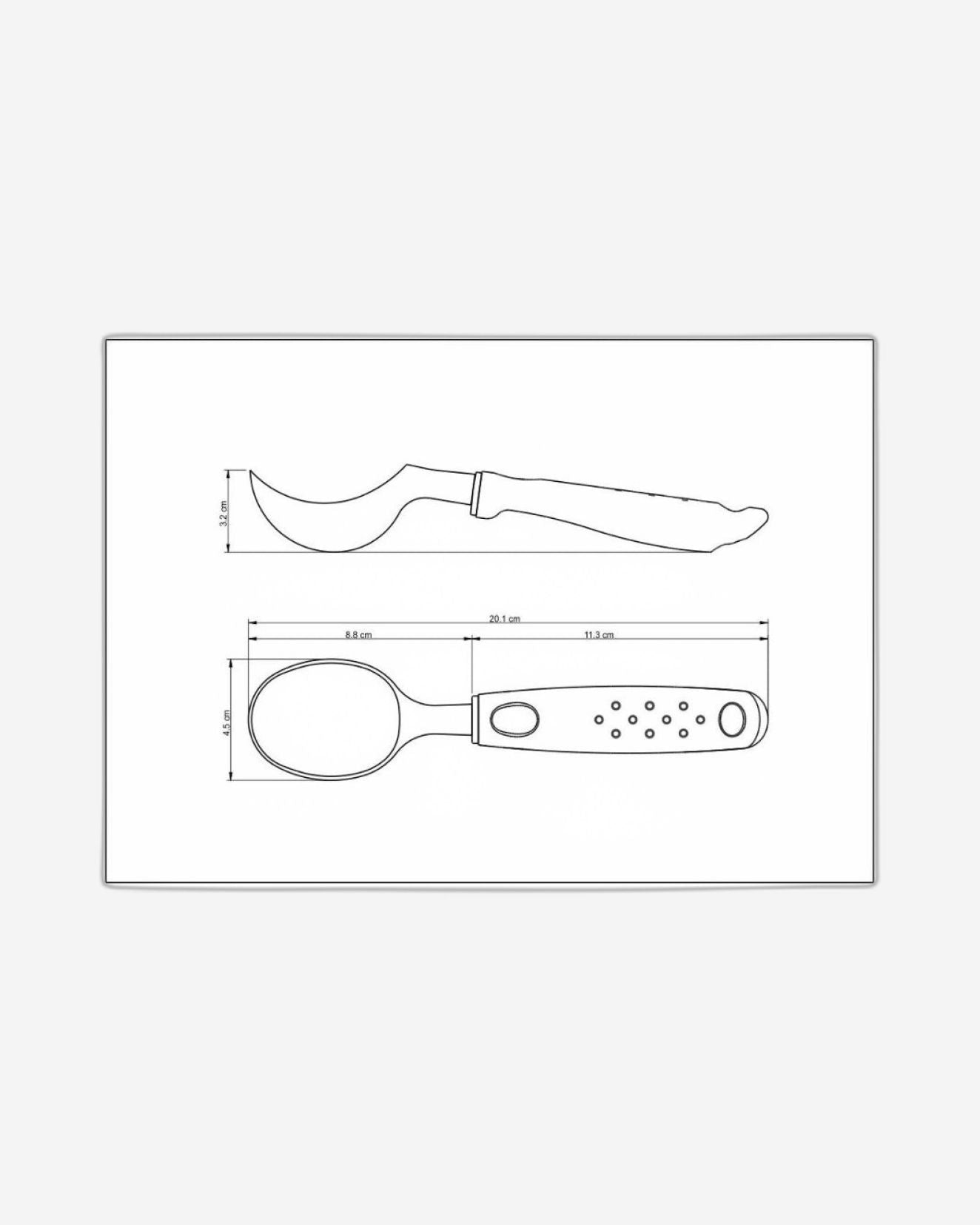 Tramontina Utilitá Chrome-Plated Zamak Ice Cream Scoop with Black Polypropylene Handle