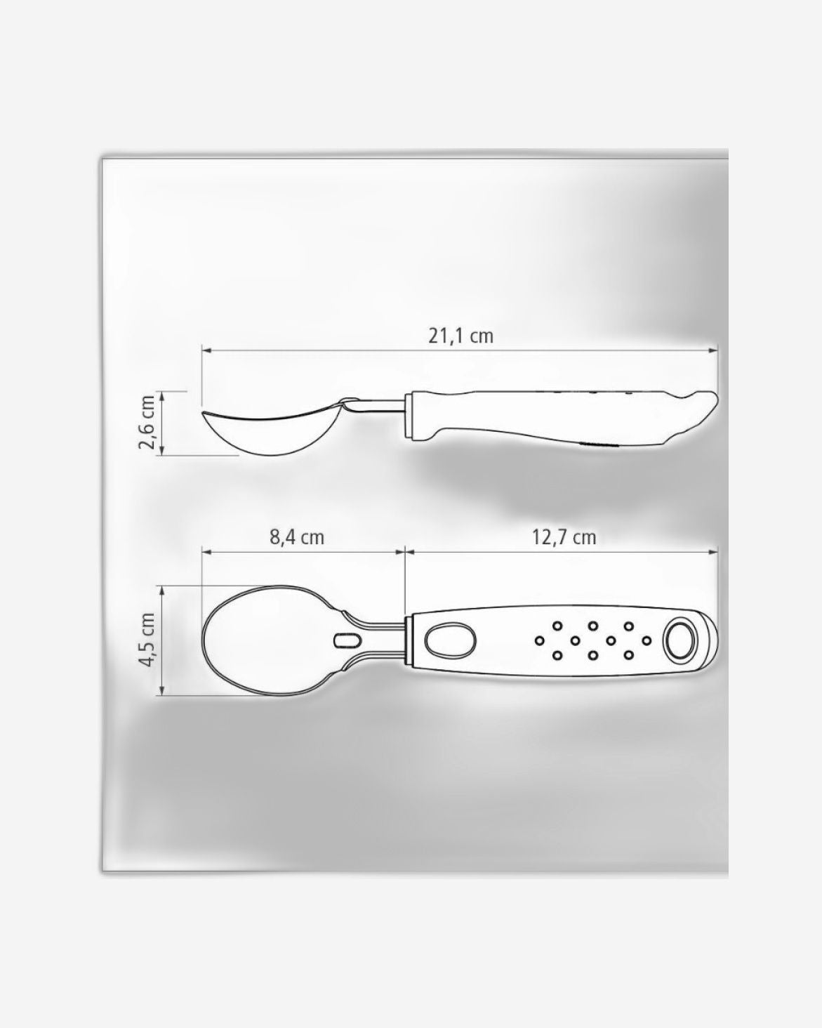 Tramontina Utilitá Ice Cream Scoop with Stainless-Steel Bowl and Black Polypropylene Handles