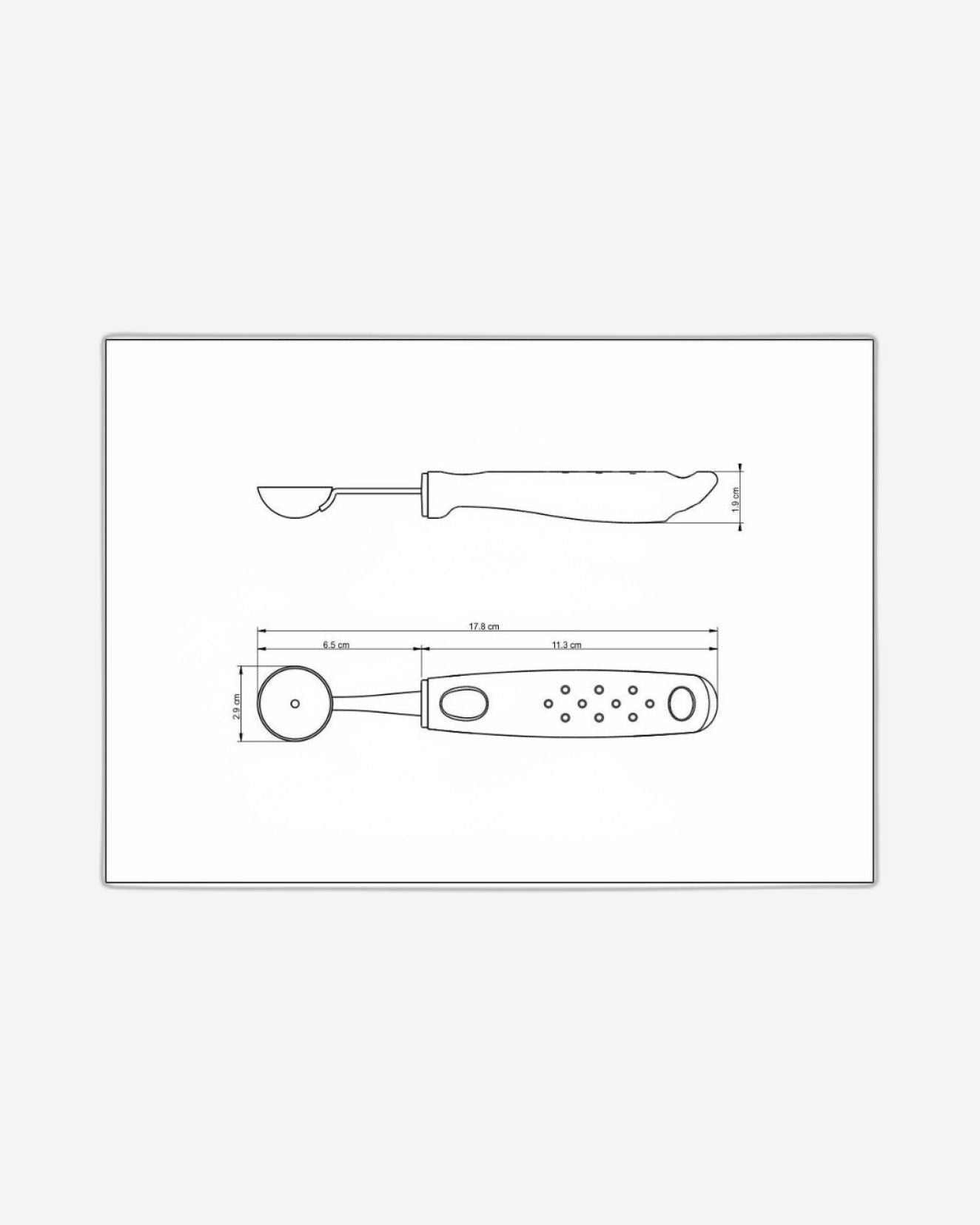 Tramontina Utilitá Stainless-Steel Melon Baller with Black Polypropylene Handle, 2.9 cm