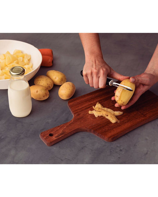 Tramontina Utilitá Stainless-Steel Potato Peeler with Black Polypropylene Handle
