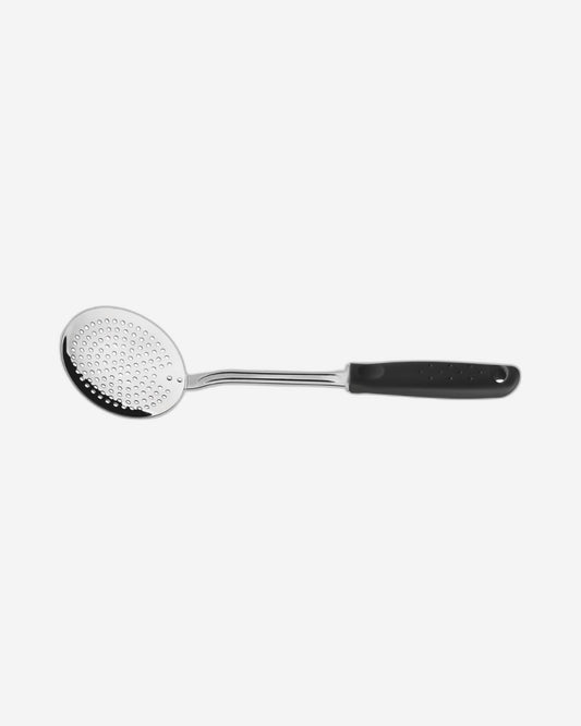 Tramontina Utilitá Stainless Steel Skimmer with Black Polypropylene Handle