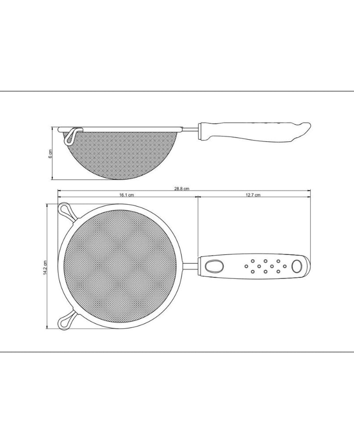 Tramontina Utilitá 13 cm Stainless Steel Sieve with Black Polypropylene Handle