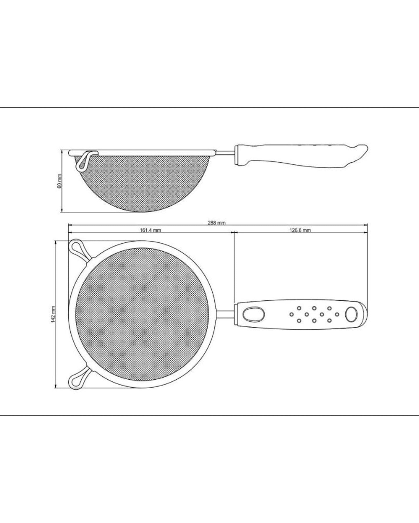 Tramontina Utilitá 13 cm Stainless Steel Sieve with Black Polypropylene Handle