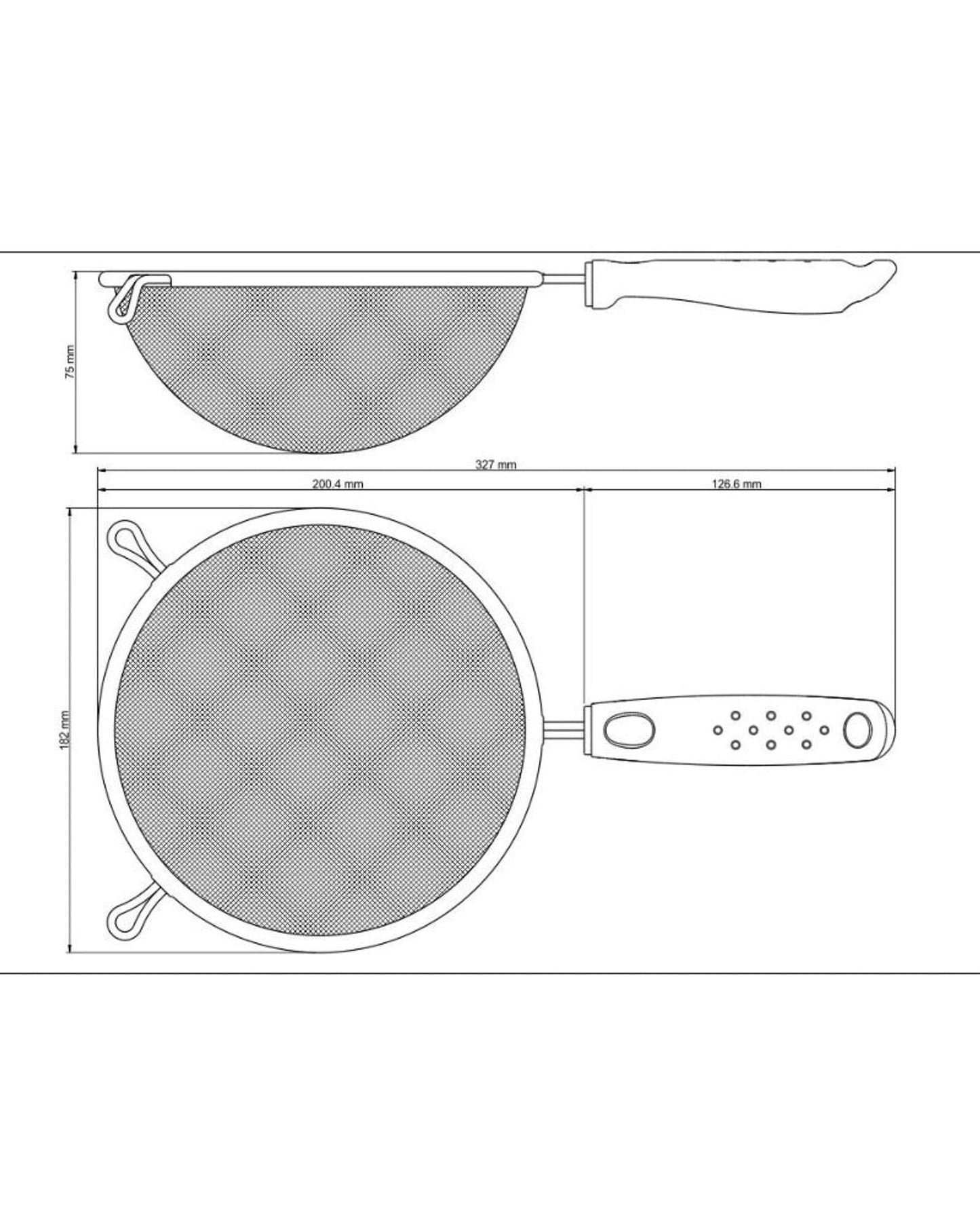 Tramontina Utilitá 17 cm Stainless-Steel Sieve with Black Polypropylene Handle