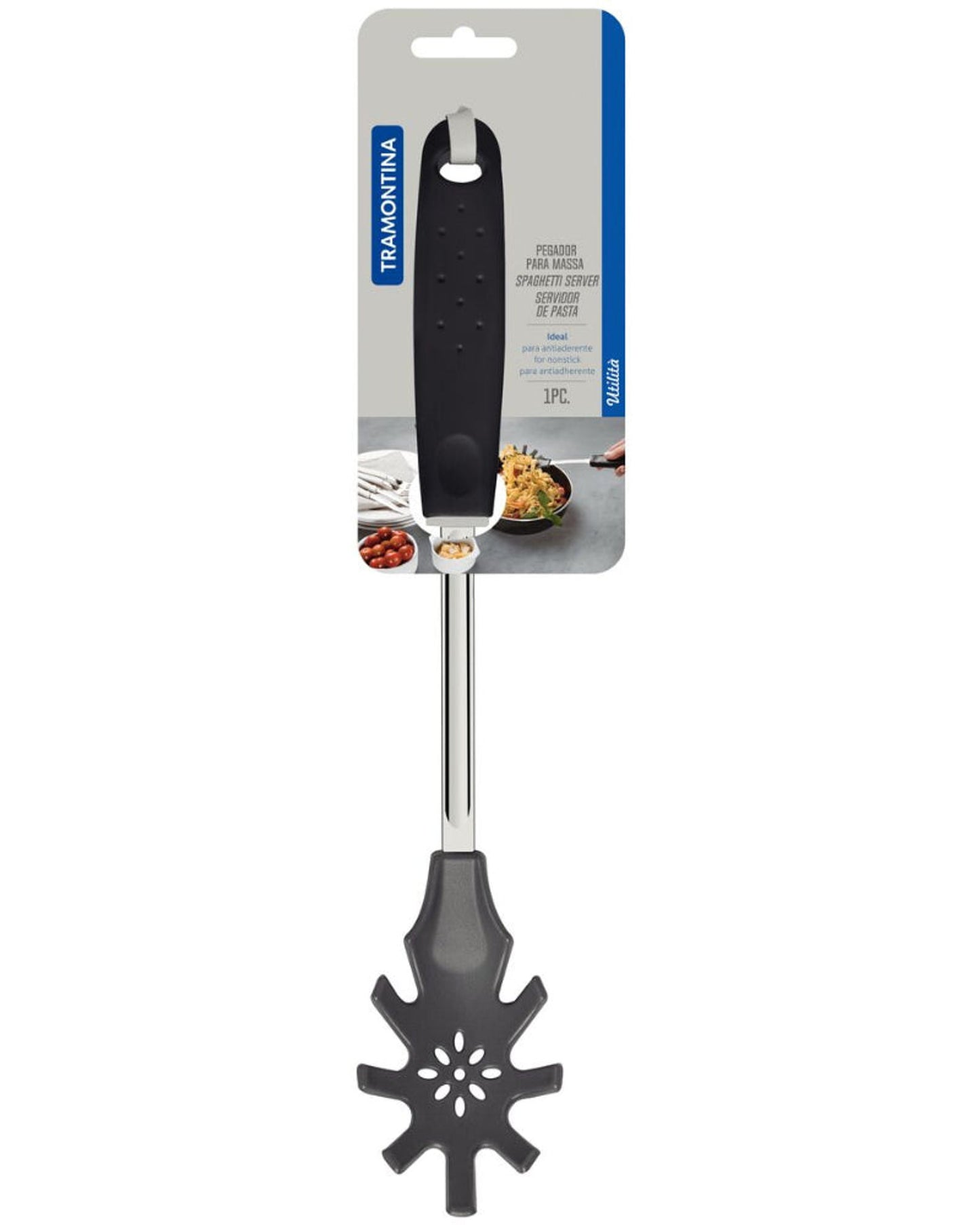 Tramontina Utilitá Nylon Pasta Tongs with Black Polypropylene Handle