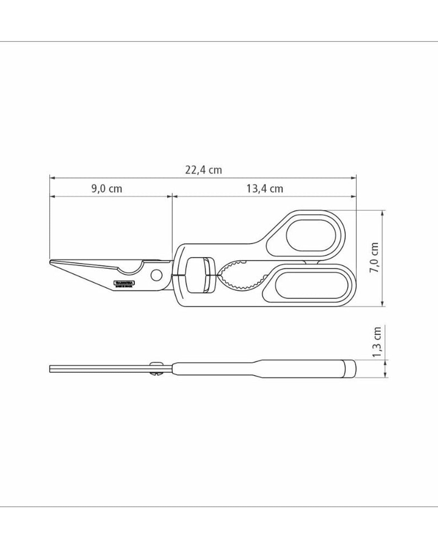 Tramontina Supercort Carving Scissors with Stainless-Steel Blades and Onyx Polypropylene Handle, 9"