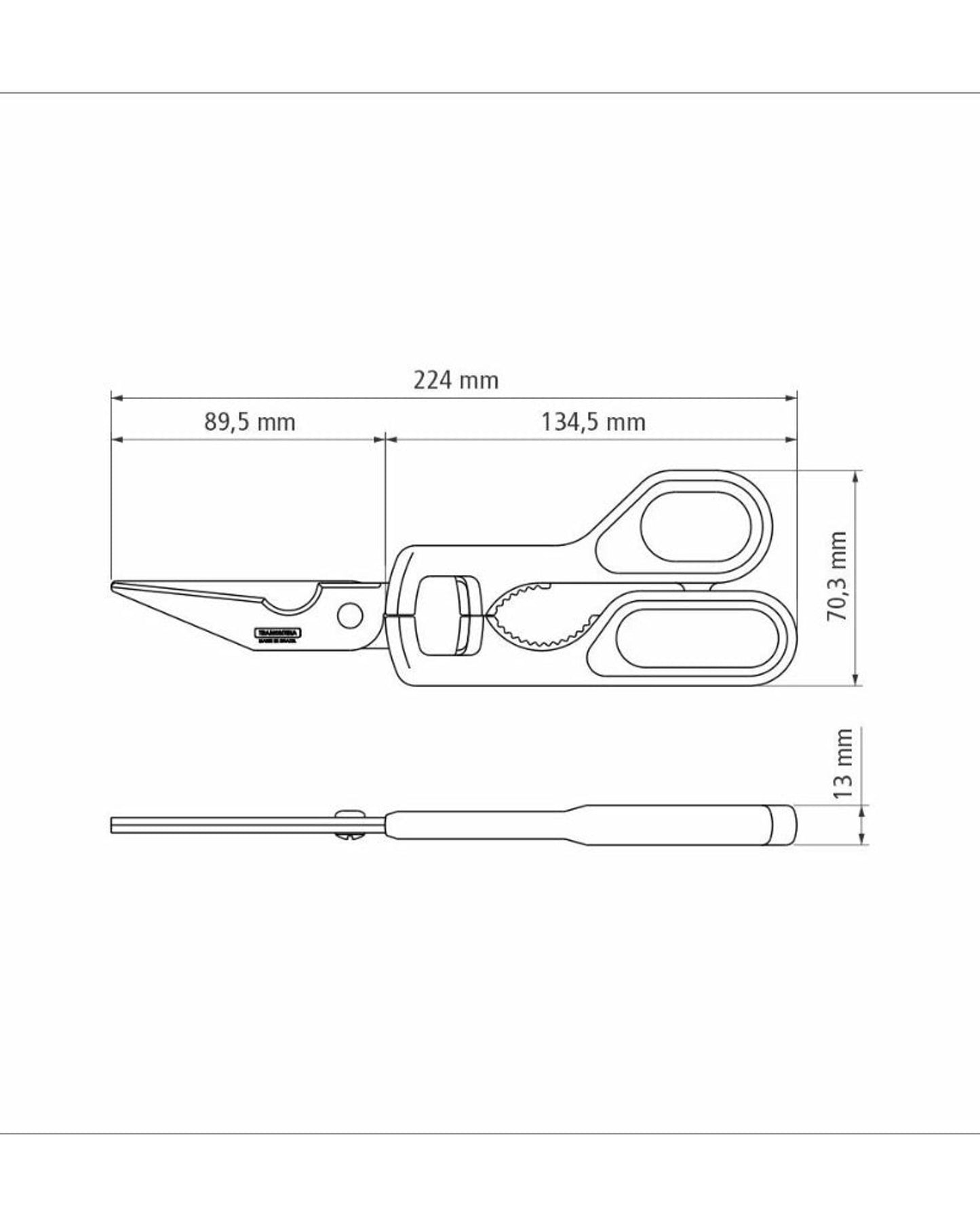 Tramontina Supercort Carving Scissors with Stainless-Steel Blades and Onyx Polypropylene Handle, 9"
