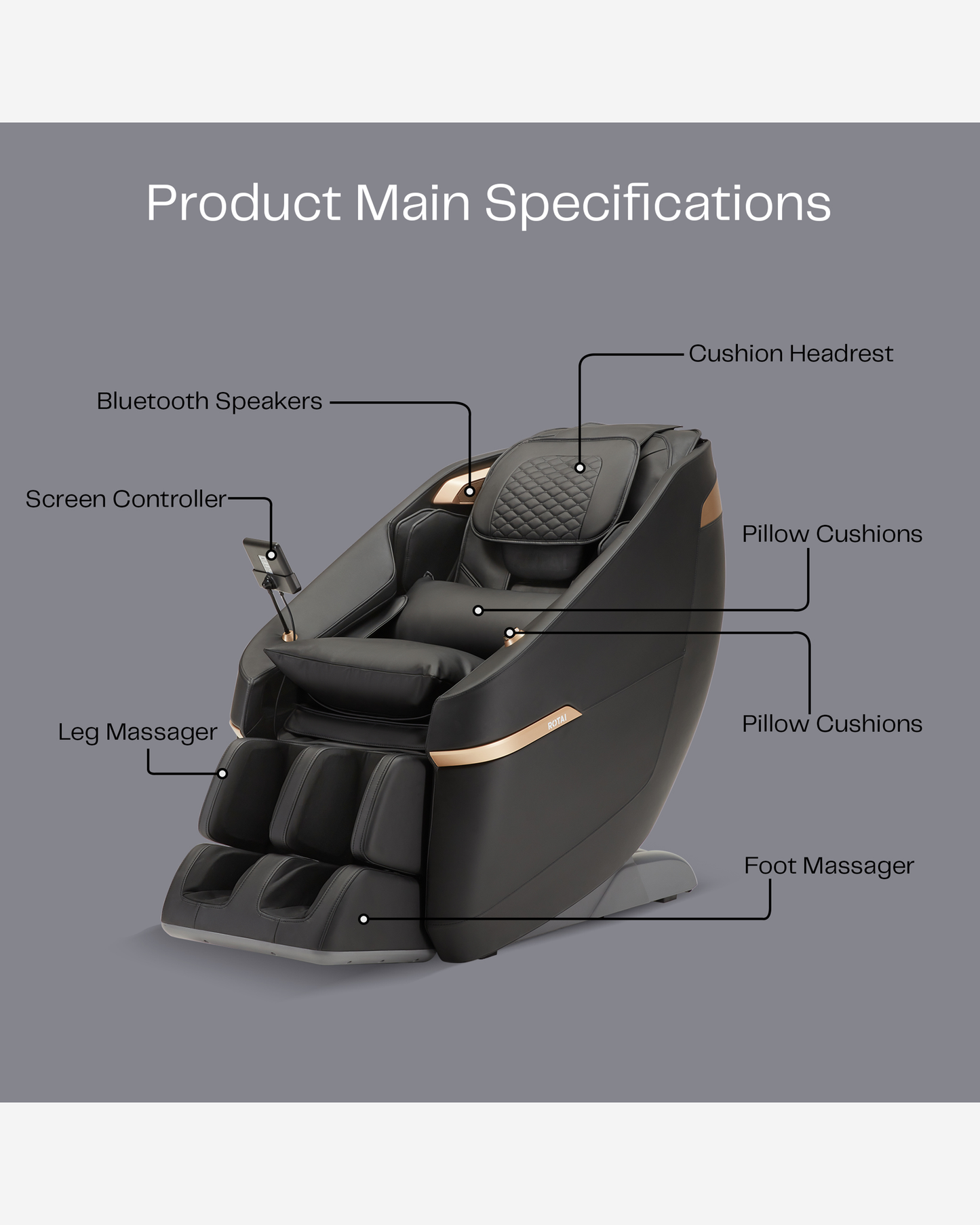 Rotai Ekanite Massage Chair Black