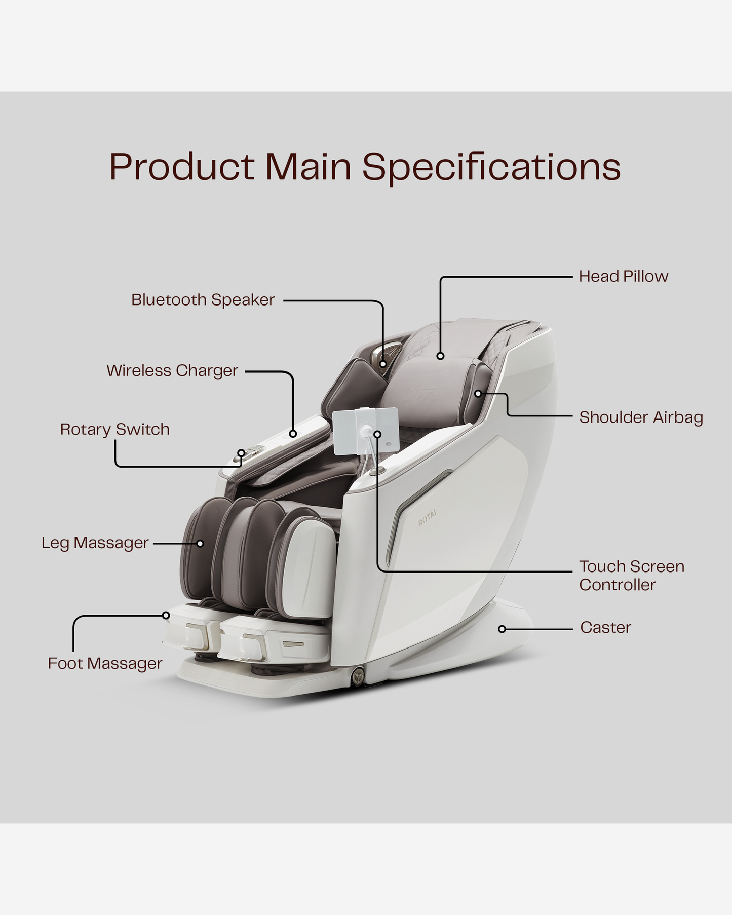 Rotai Vanquish Massage Chair White