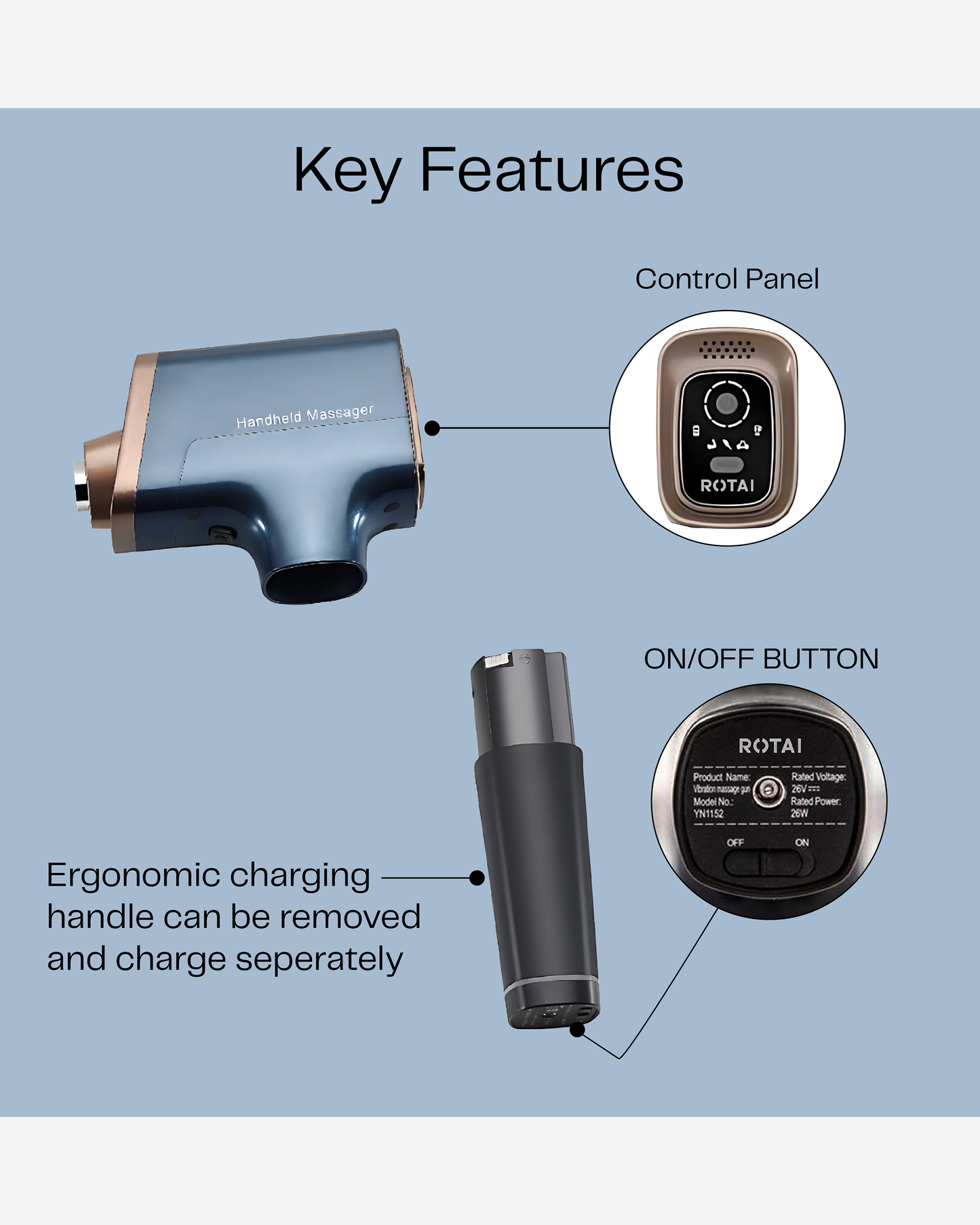 Rotai Handheld Massage Gun