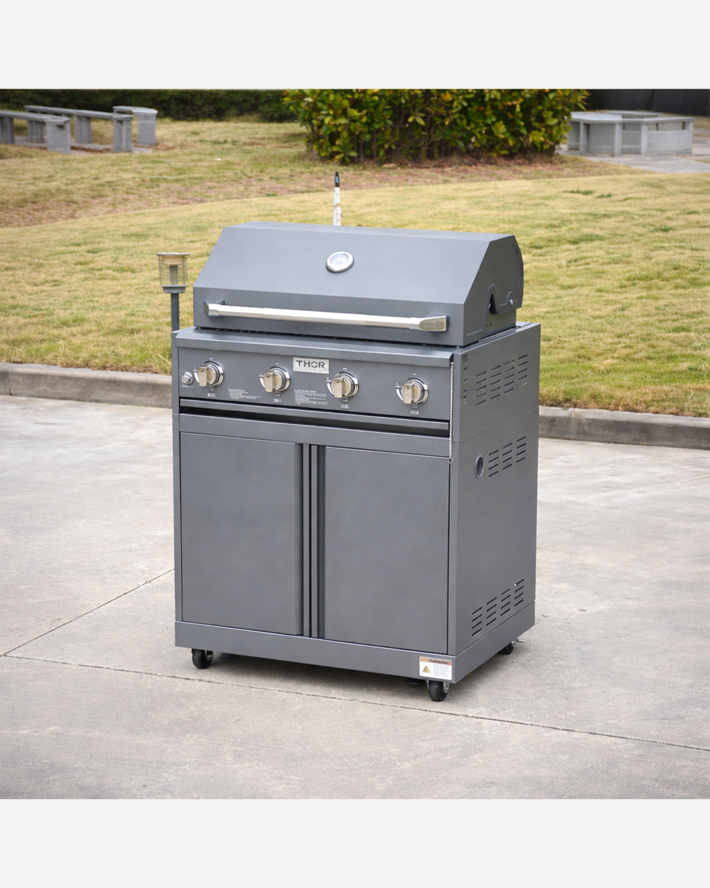 Modular Outdoor Kitchen Island 4Pc Grey