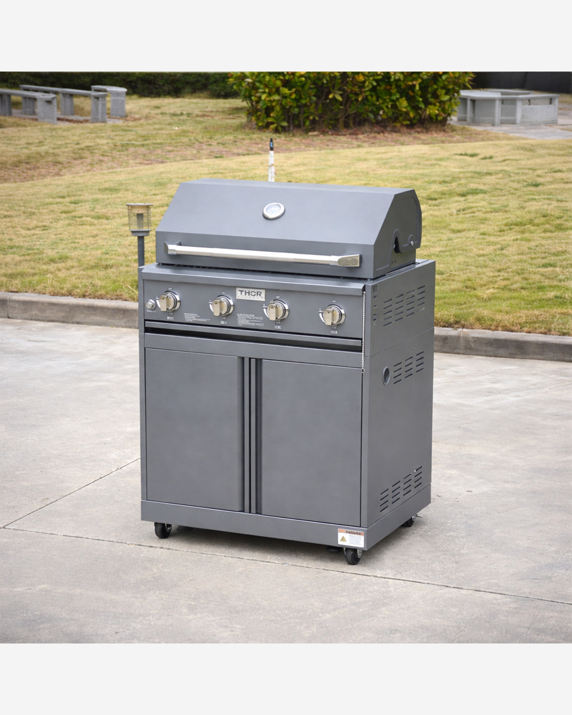Modular Outdoor Kitchen Island 4Pc Grey
