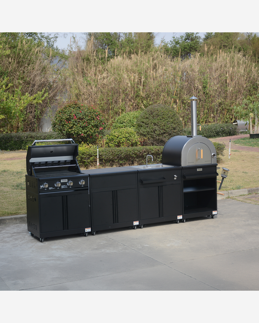 Thor Kitchen Modular Outdoor Kitchen Island 4Pc Black