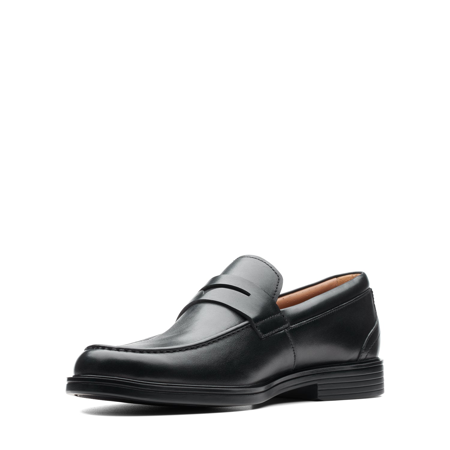 Clarks Un Aldric Step Shoes - Black Leather - 261401397 - G Width (Standard Fit)