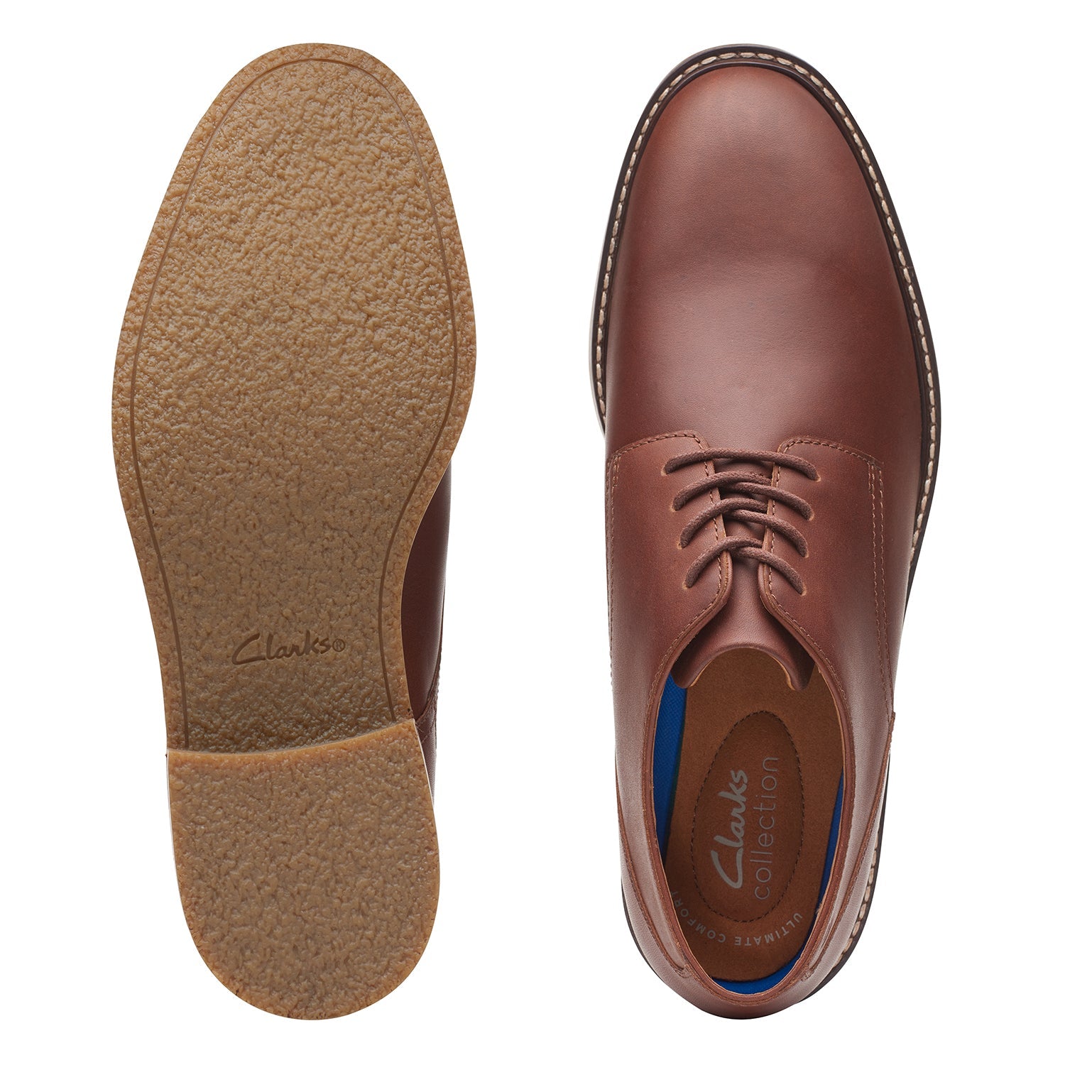 Clarks Jaxen Low Shoes - Tan Leather - 261651847 - G Width (Standard Fit)