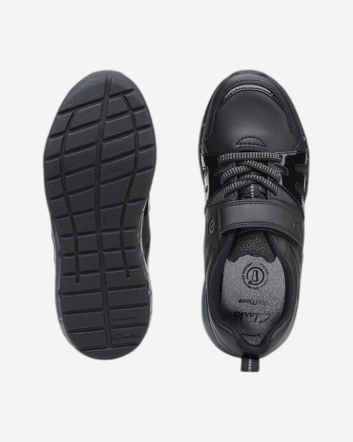 Clarks Girls Spark Glow Kid. (Wide Fit)