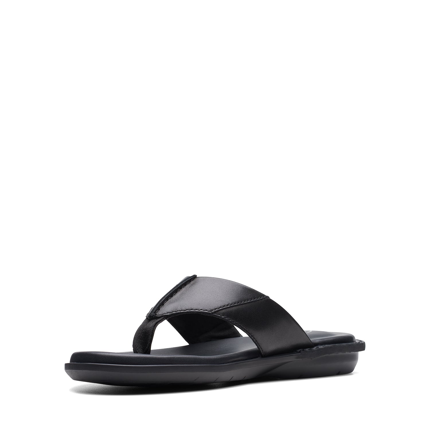 Clarks Penryn Post Sandals - Black Leather - 261745937 - G Width (Standard Fit)