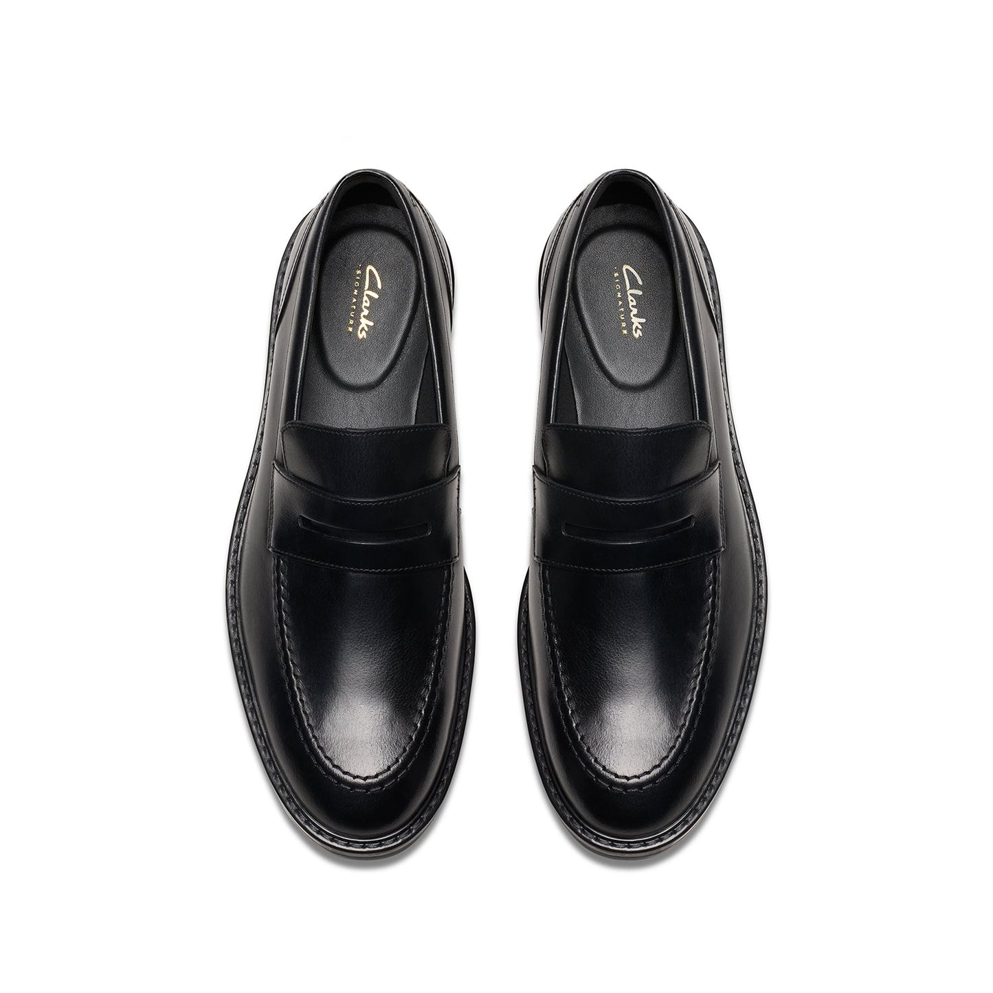Clarks Mens  Aldwin Step Black Leather (Standard Fit)