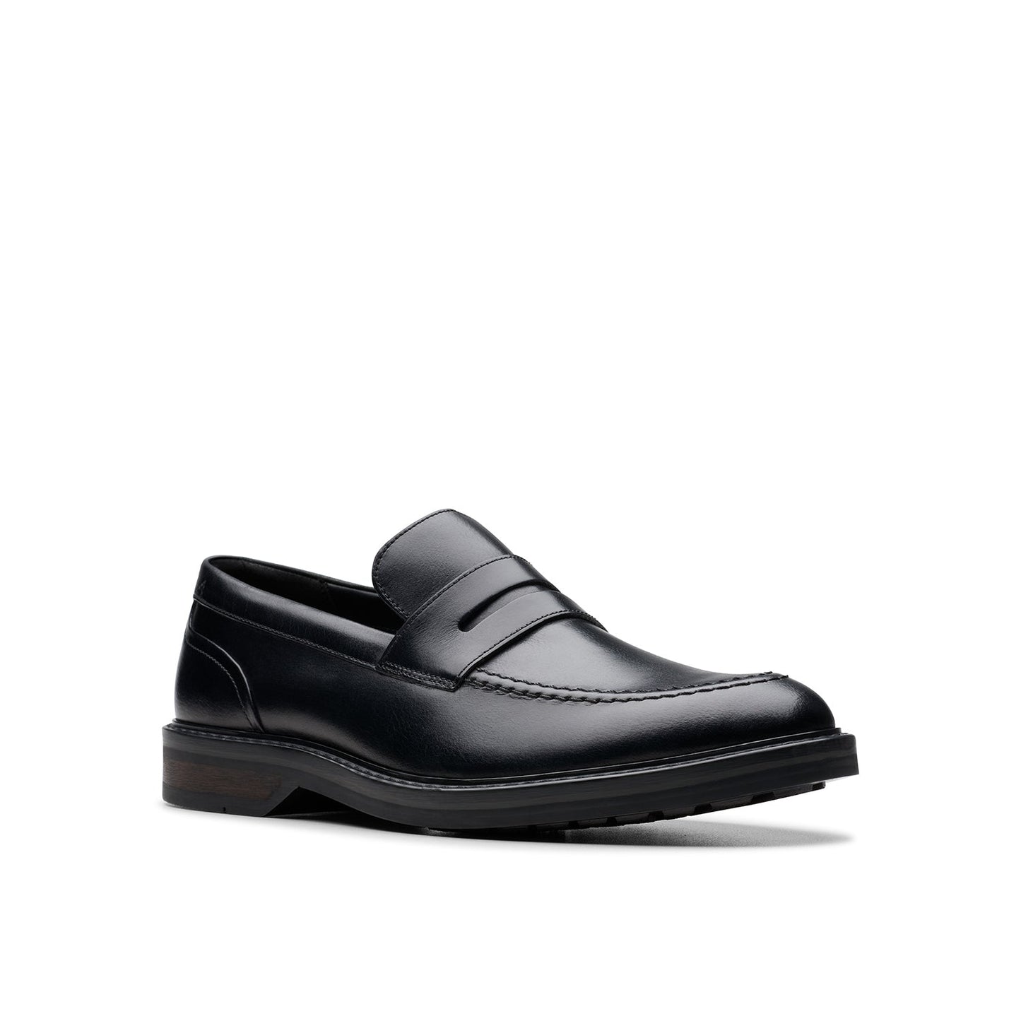 Clarks Mens  Aldwin Step Black Leather (Standard Fit)