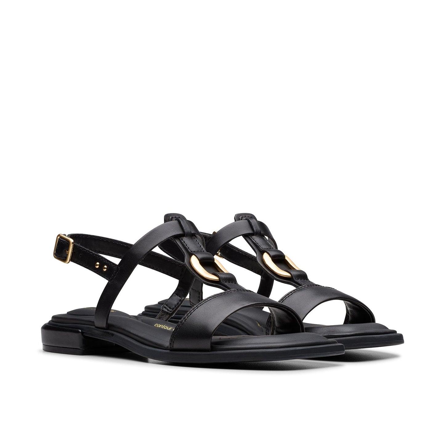 Clarks Womens Ariany Sling Black Leather (Standard Fit)