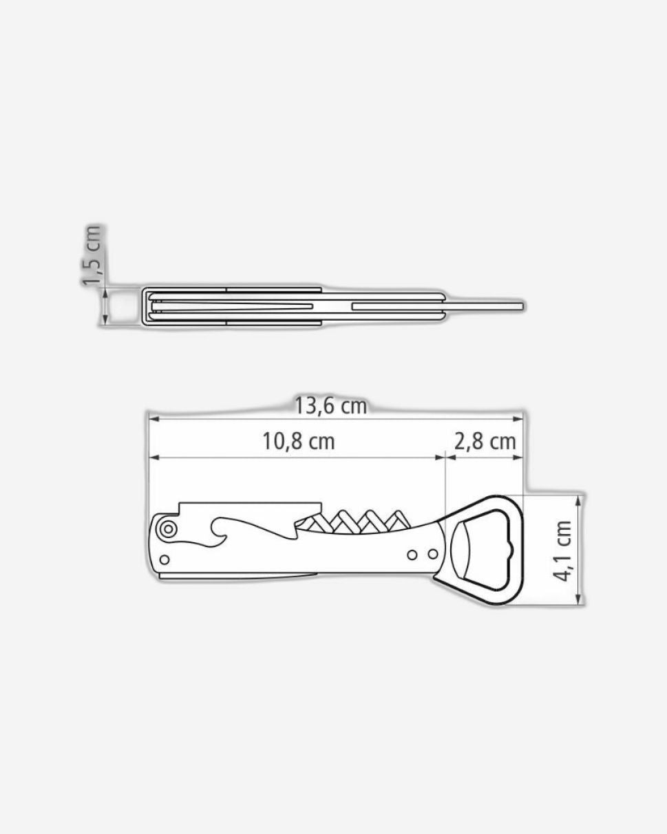 Tramontina Harmoniza Opener with Corkscrew and Pocket Knife with Stainless Steel Blades and Black ABS Body