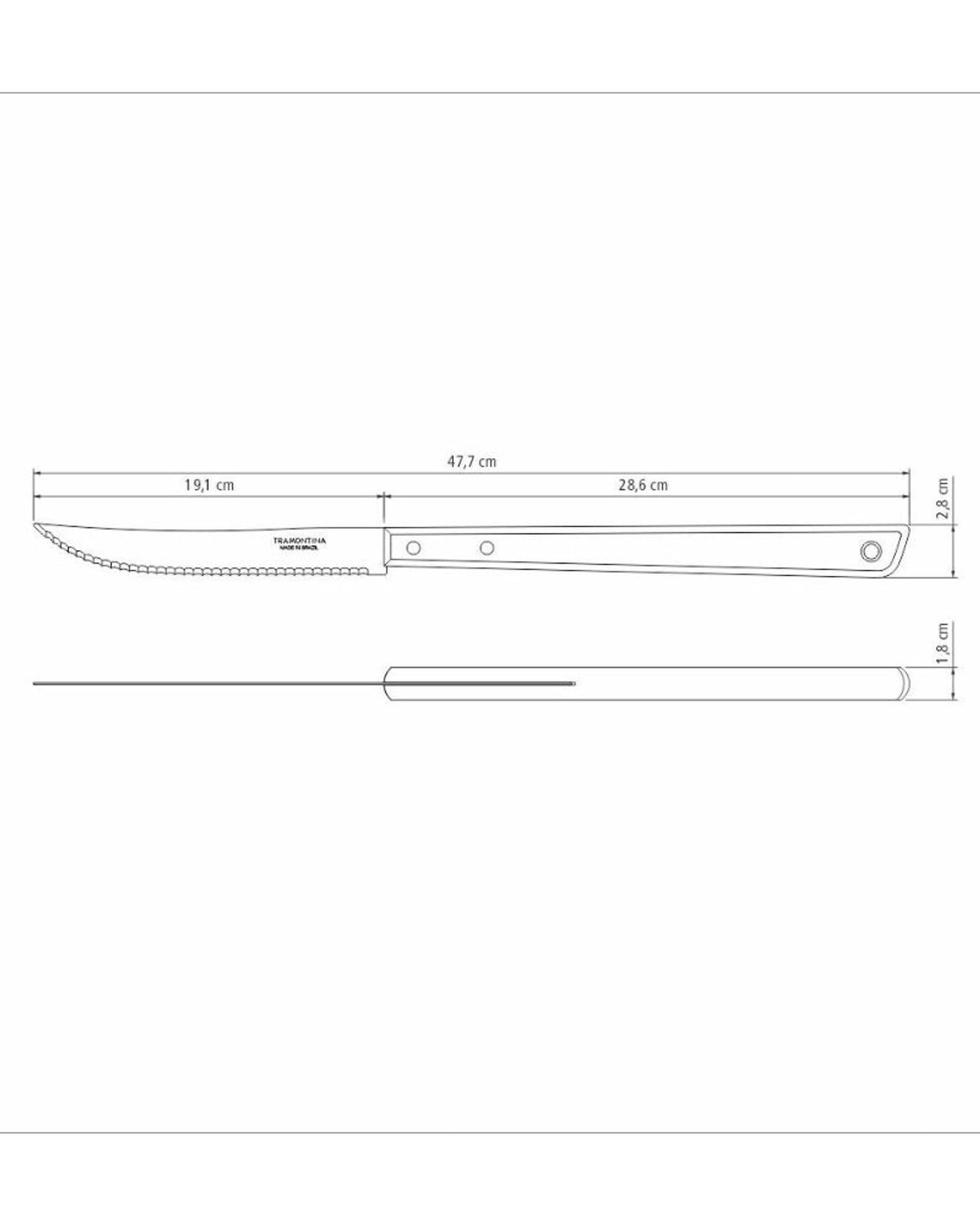 Tramontina Carving Knife with Stainless-Steel Blade and Wood Handle 8"