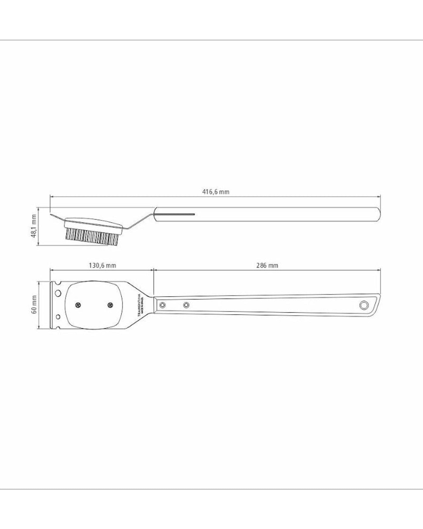 Tramontina Churrasco Stainless Steel Grill Brush with a 41.7 cm Wood Handle