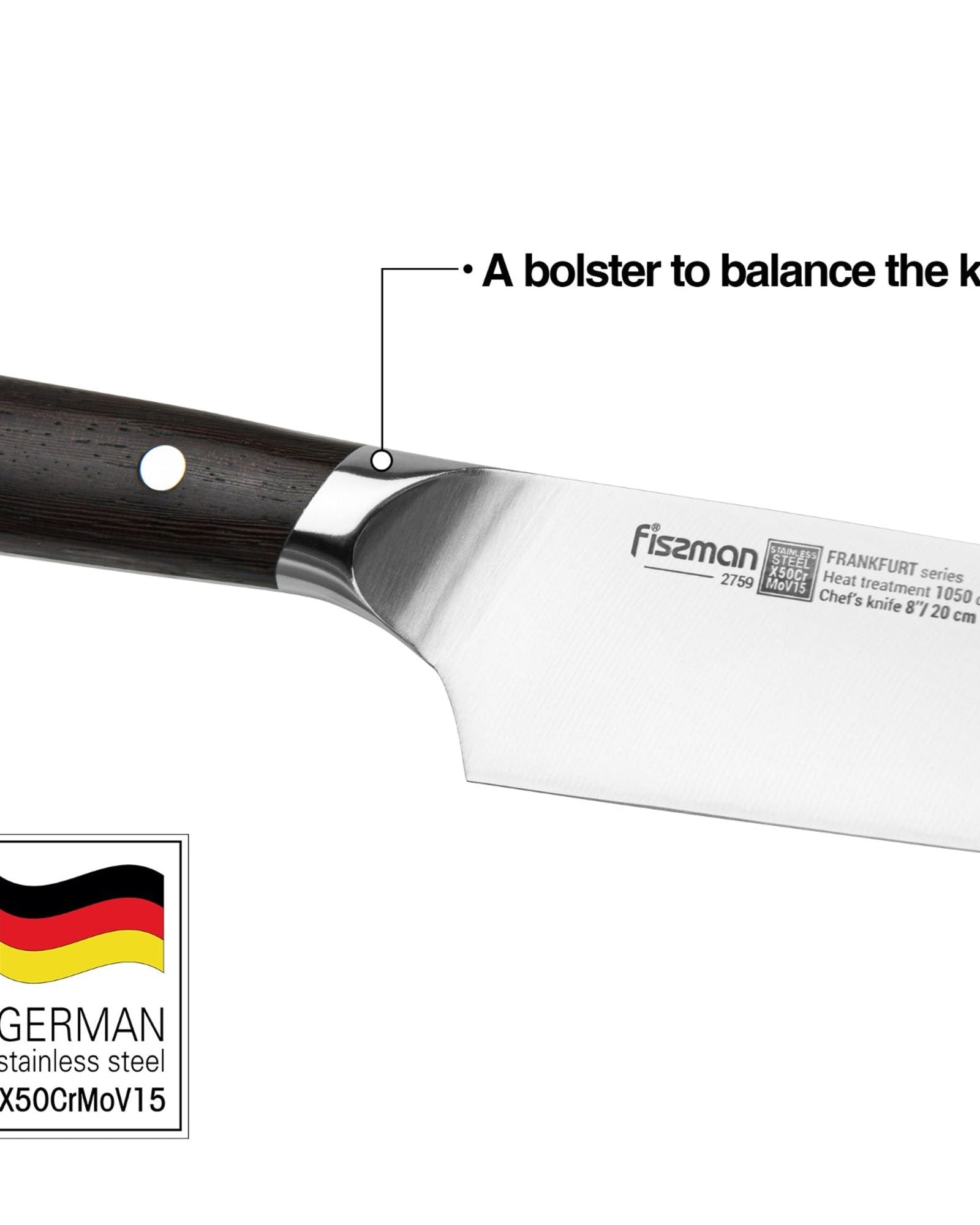 Fissman 8'' Chef's Knife FrankFruit - steel X50Cr15MoV