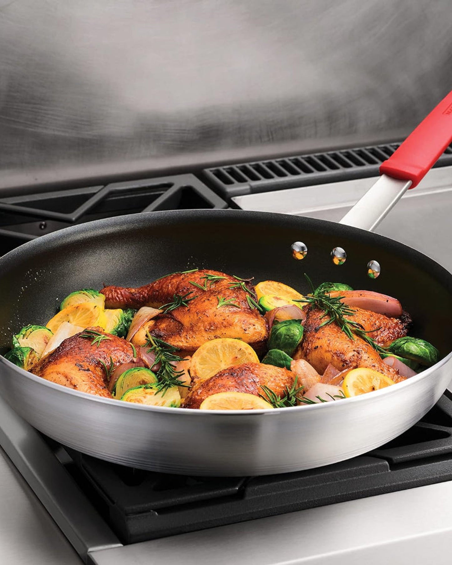 Tramontina Brazil  Professional 36cm Aluminum Frying Pan with Interior Starflon Premium PFOA Free Nonstick Coating and Brushed Exterior Finish